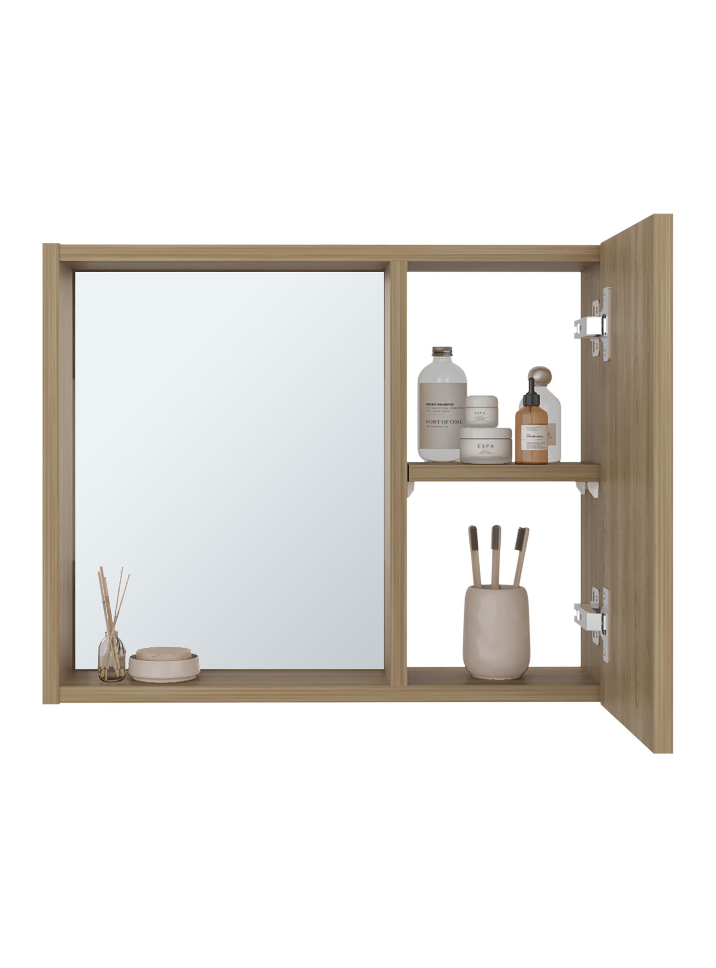 Botiquín 1 Puerta y Espejo Alessi 40.3x50.5x11.1 cm Fresno-3