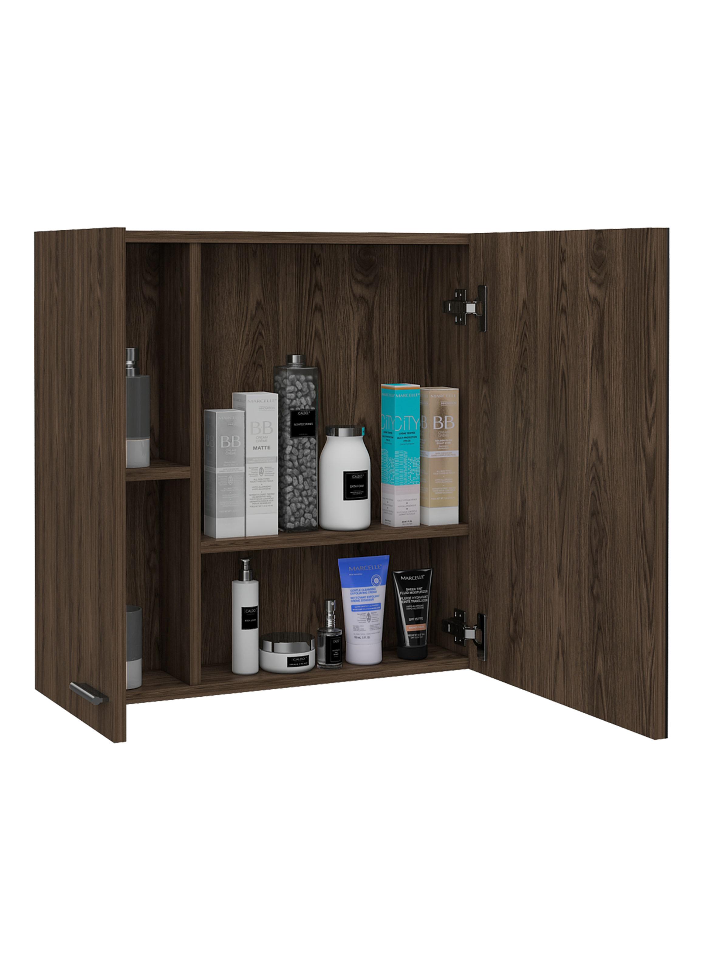 Botiquín 2 Puertas y Espejo Sines 60x60x14.9 cm Coñac-2