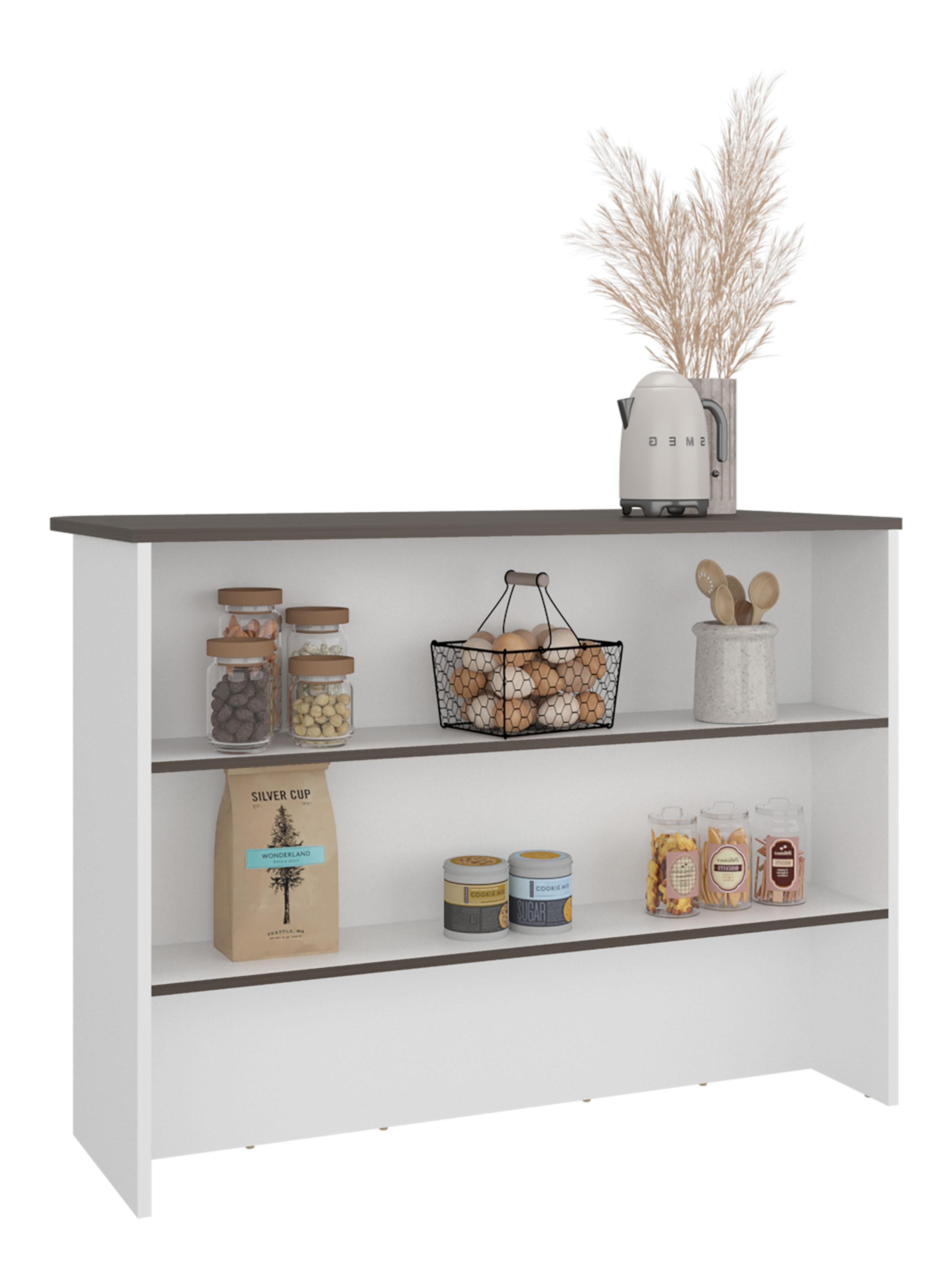 Mueble Barra Auxiliar de Cocina Fendi 90x120x60 cm Milan y Blanco-2
