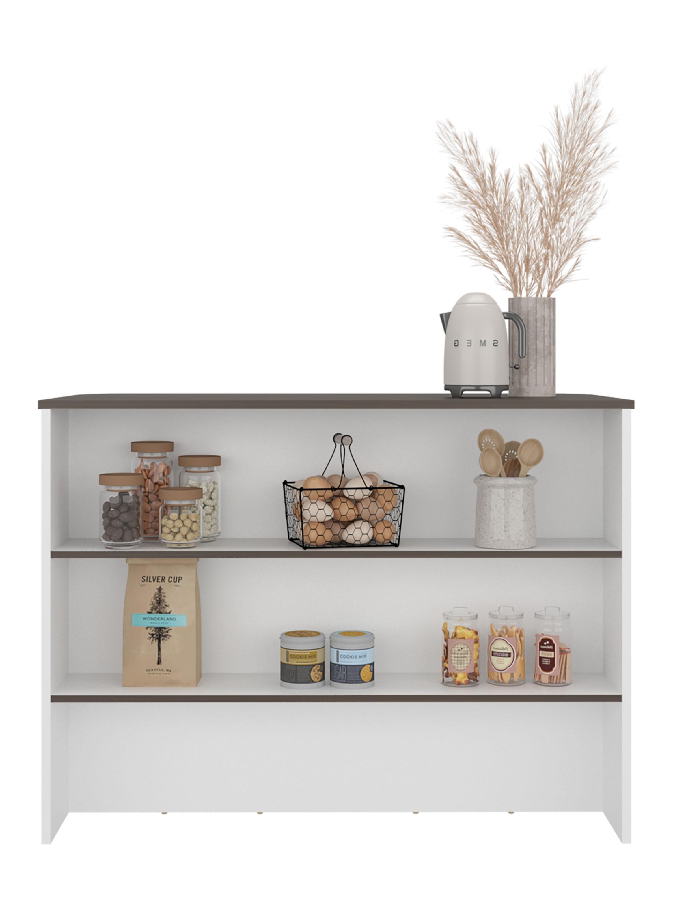 Mueble Barra Auxiliar de Cocina Fendi 90x120x60 cm Milan y Blanco-3