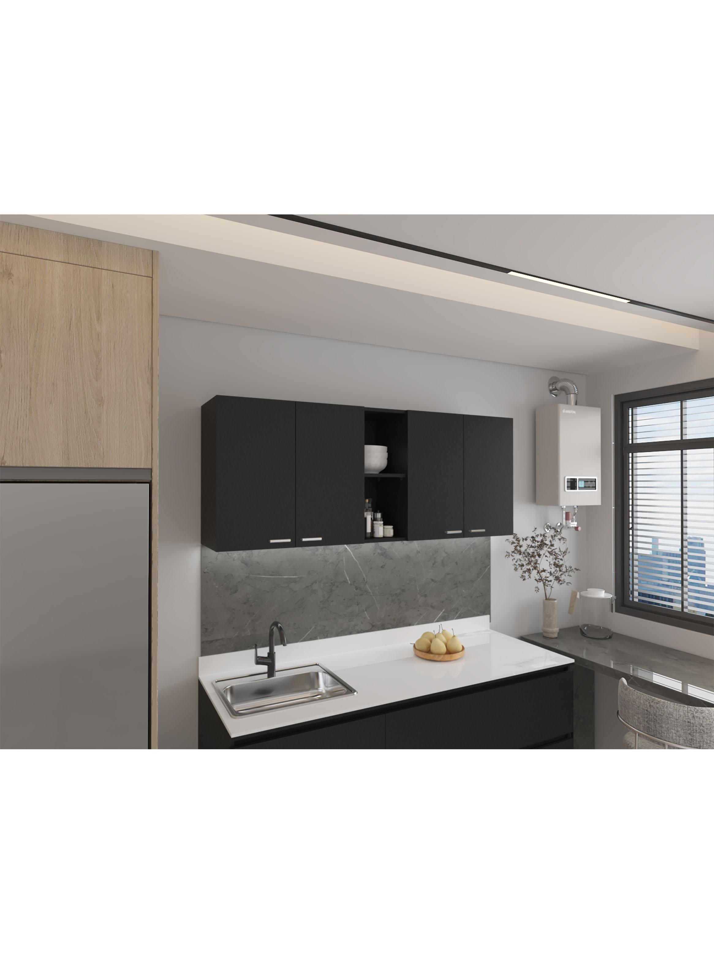 Mueble Superior de Cocina Portofino 60x150x31.5 cm Wengue-4