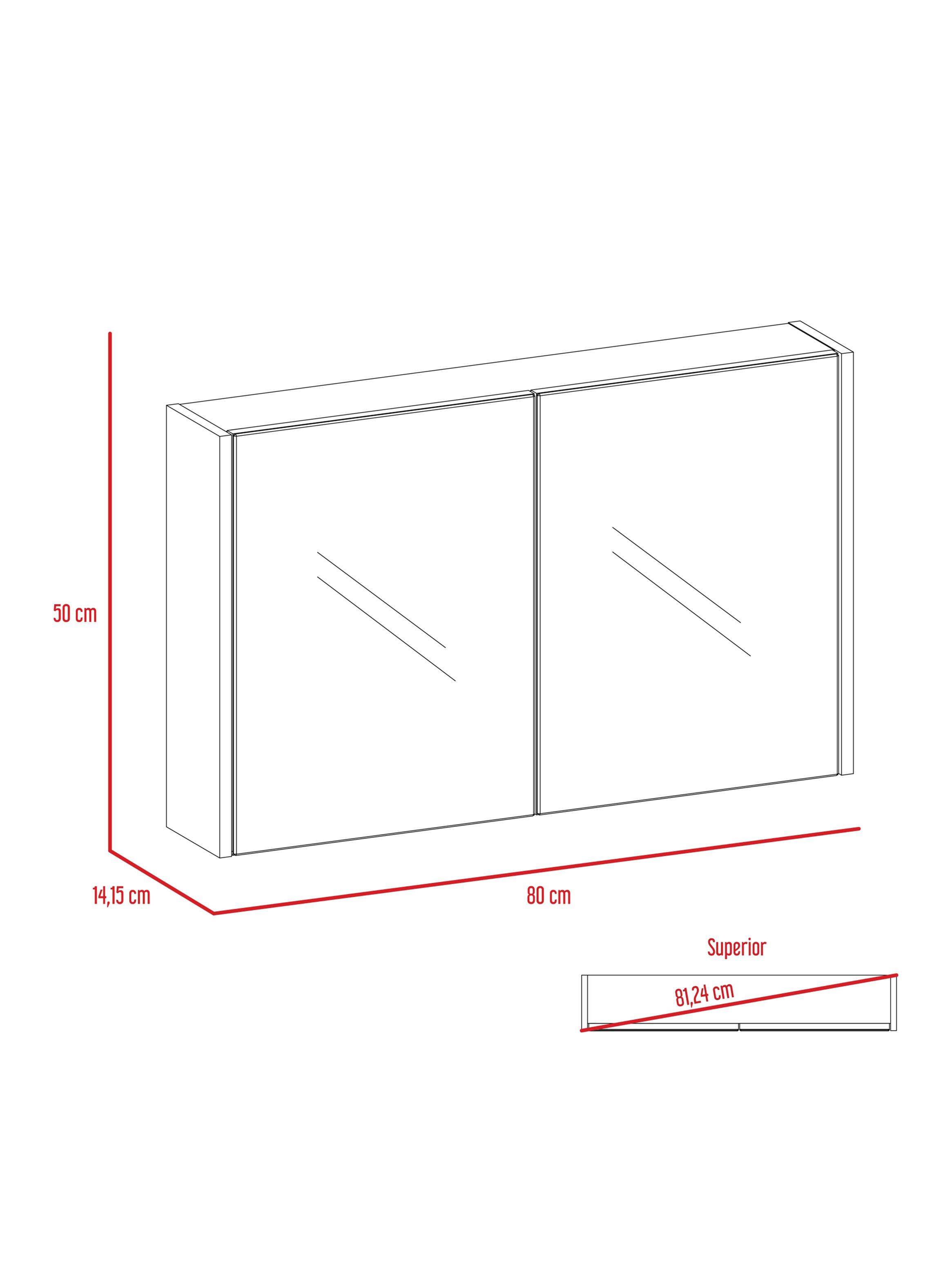 Botiquín 2 Puertascon Espejo 80 50x80x14.1 cm Duna-1