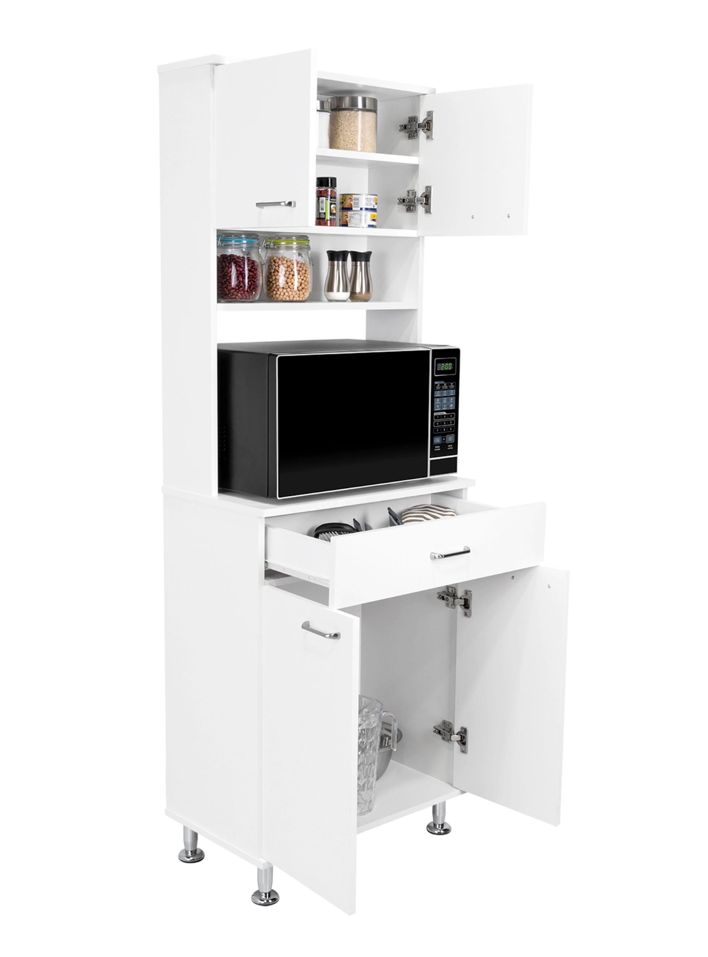 Mueble para Microondas 4 Puertas 1 Cajón Kitchen-60 169x60x35.1 cm Blanco-2