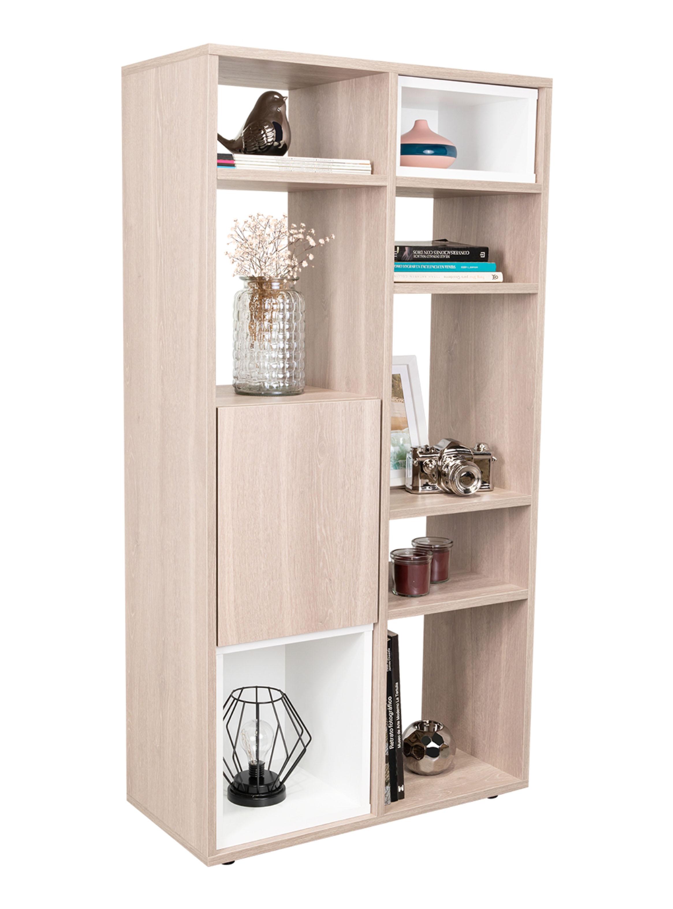 Biblioteca 1 Puerta Momi 120x61.6x30 cm Bardolino y Blanco-2