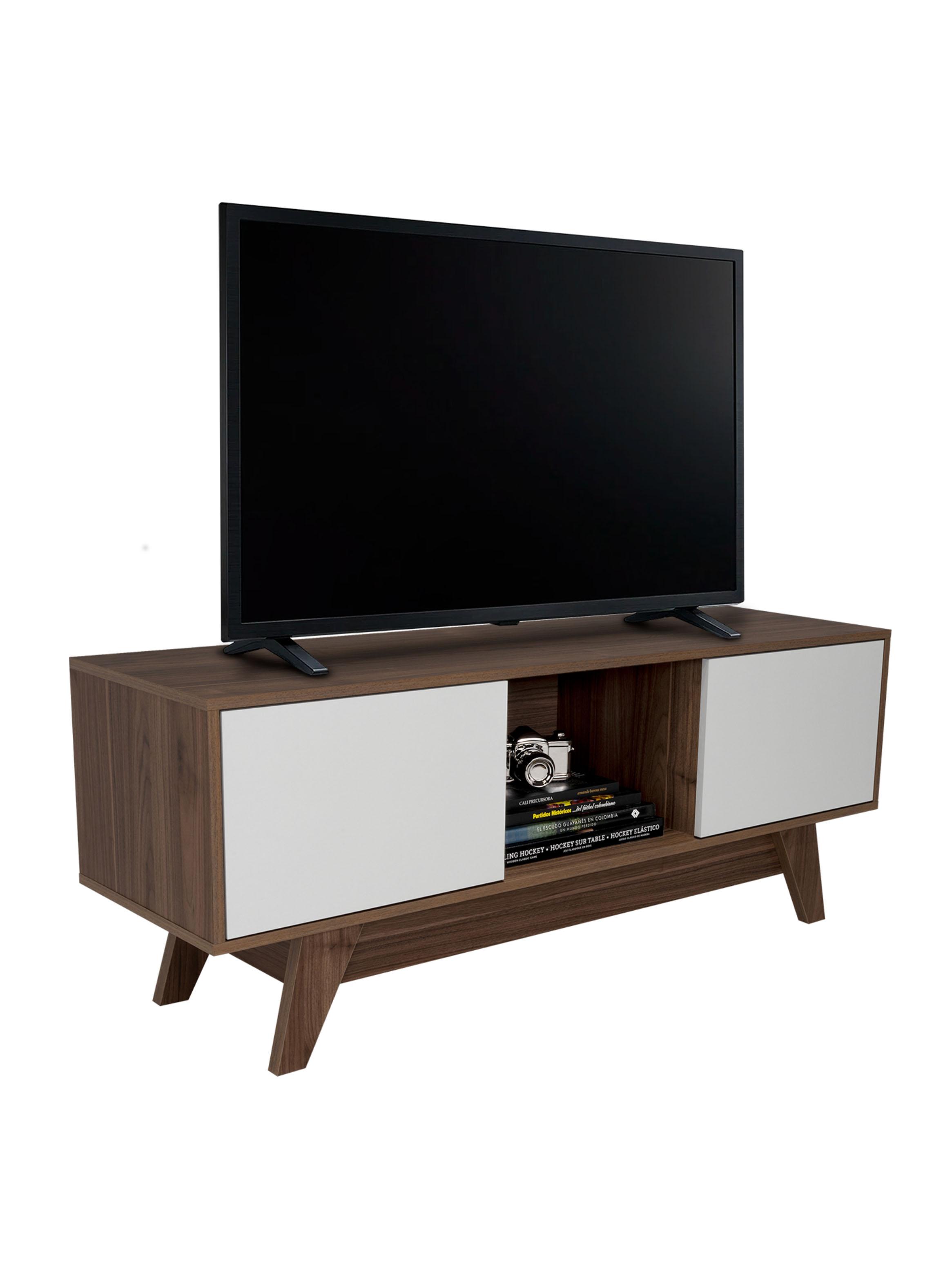 Rack TV 55'' 2 Puertas Romero 53.7x135x40.0 cm Gales y Blanco-2