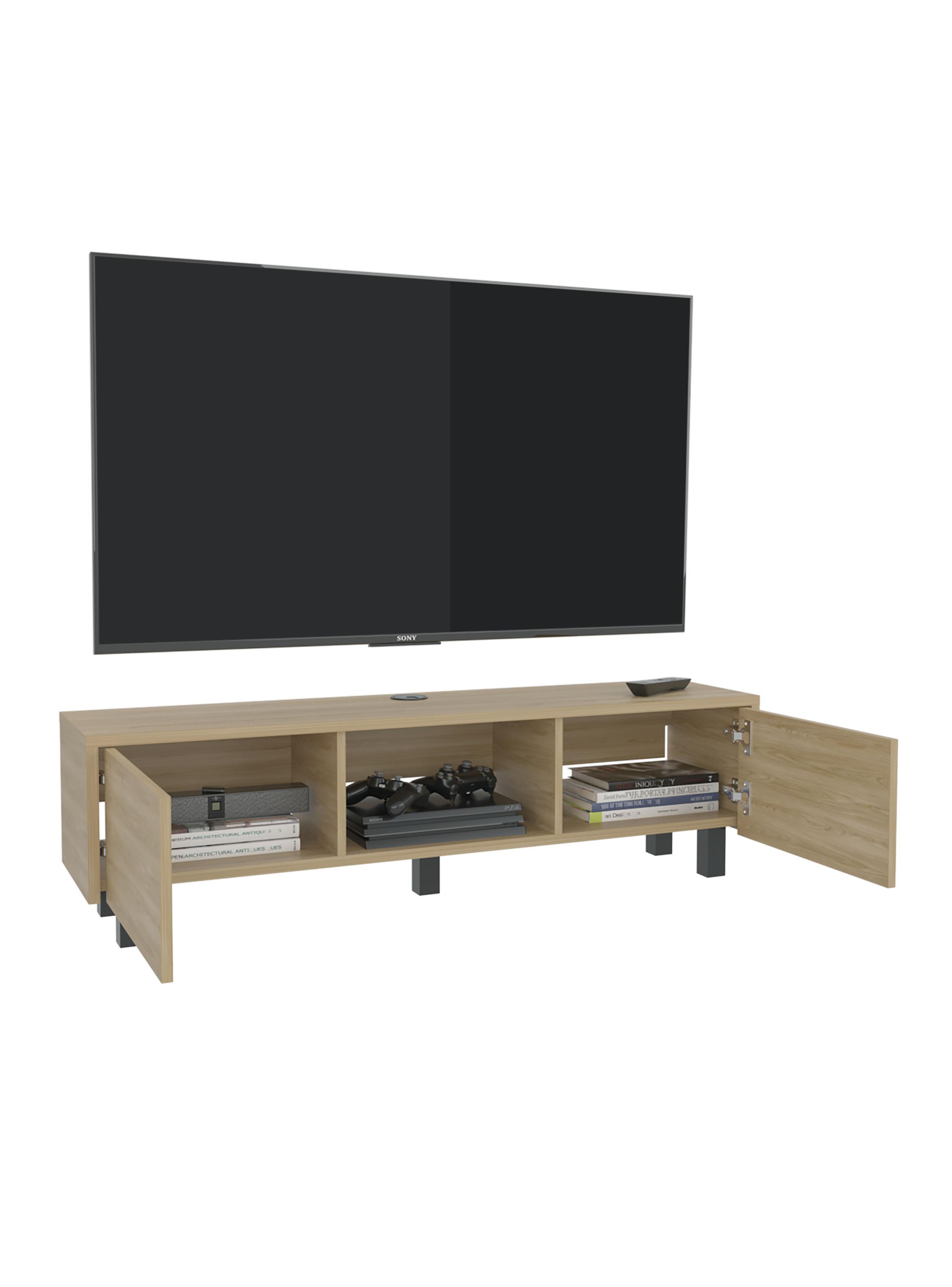 Rack Tv 65'' Piso O Flotante Glen 26.8x125.1x29.7 cm Fresno Europeo-3