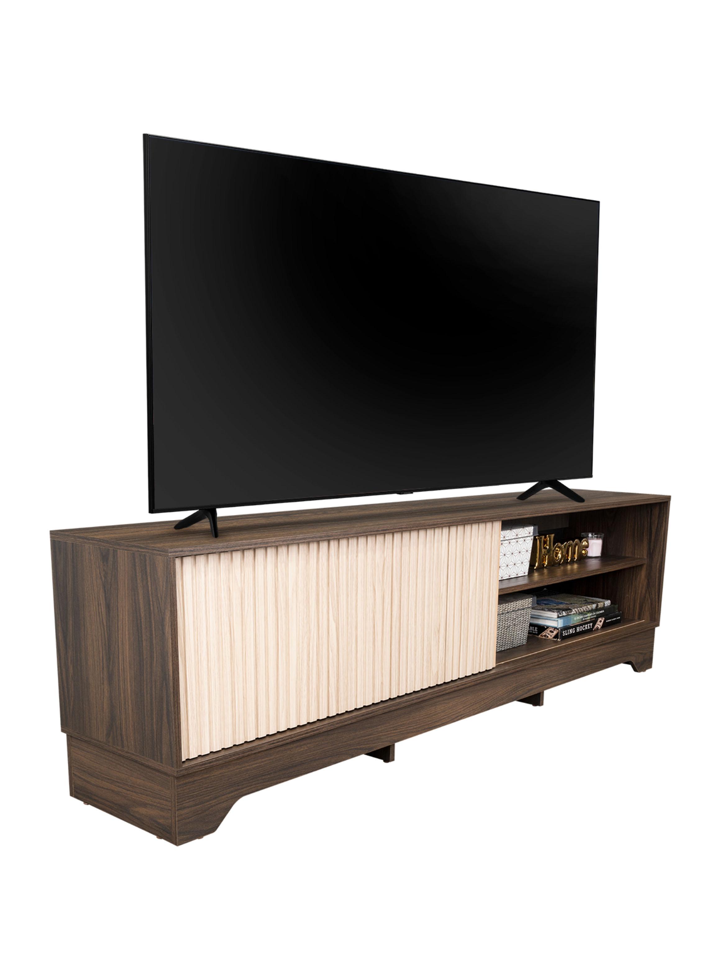 Rack TV 75'' 1 Puerta Smith 52.4x180x36.3 cm Nogal y Roble-2