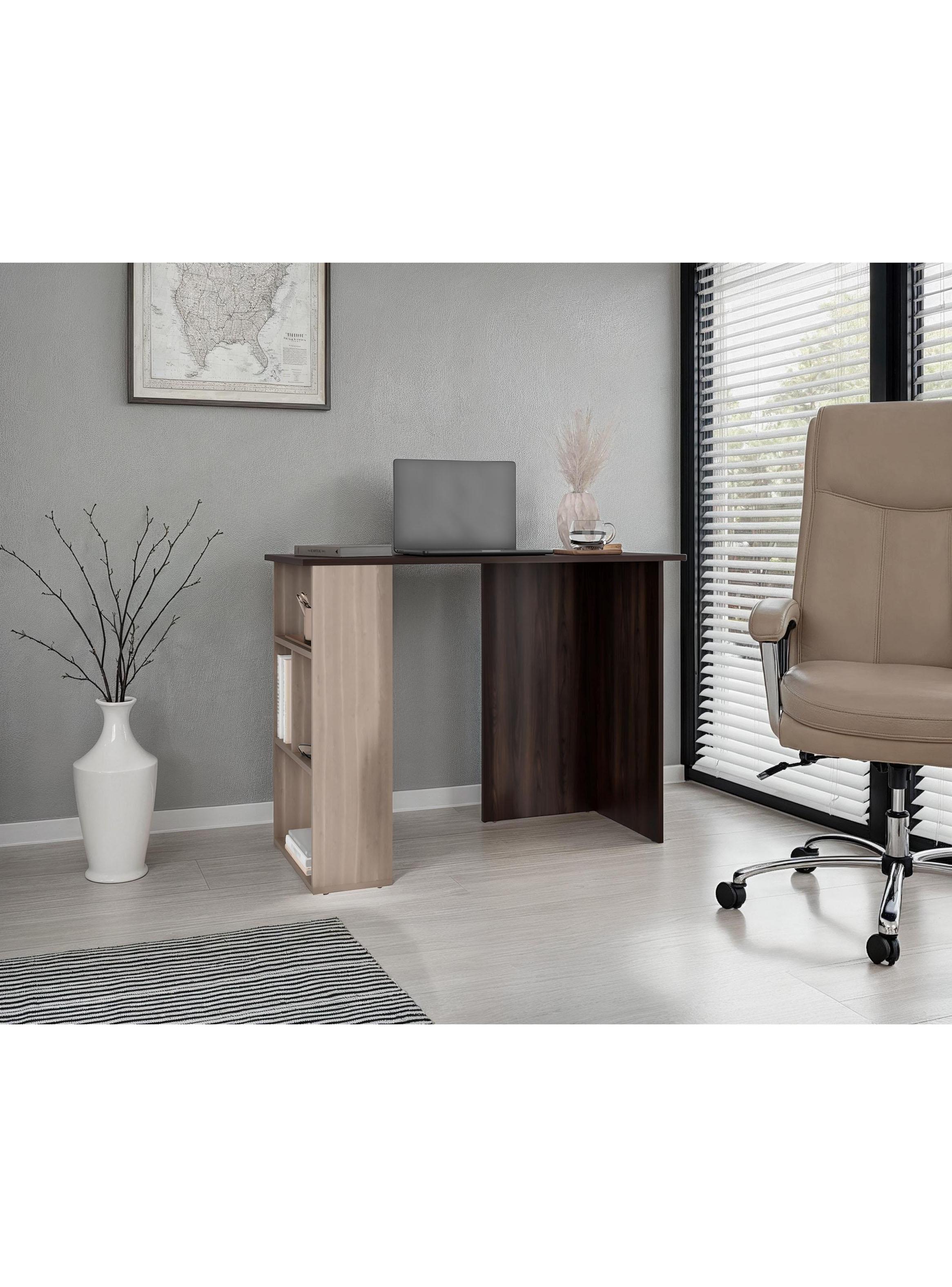 Escritorio Biblioteca Lateral Avis 75x100x45 Nogal y Bardolino-3