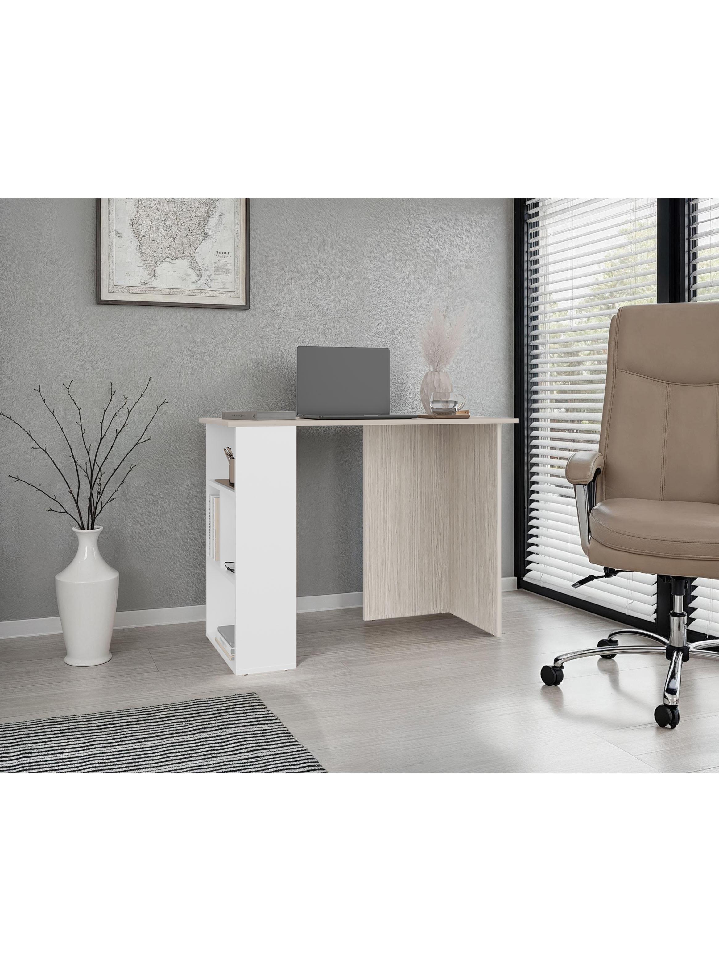 Escritorio Biblioteca Lateral Avis 75x100x45 cm Positano y Blanco-4