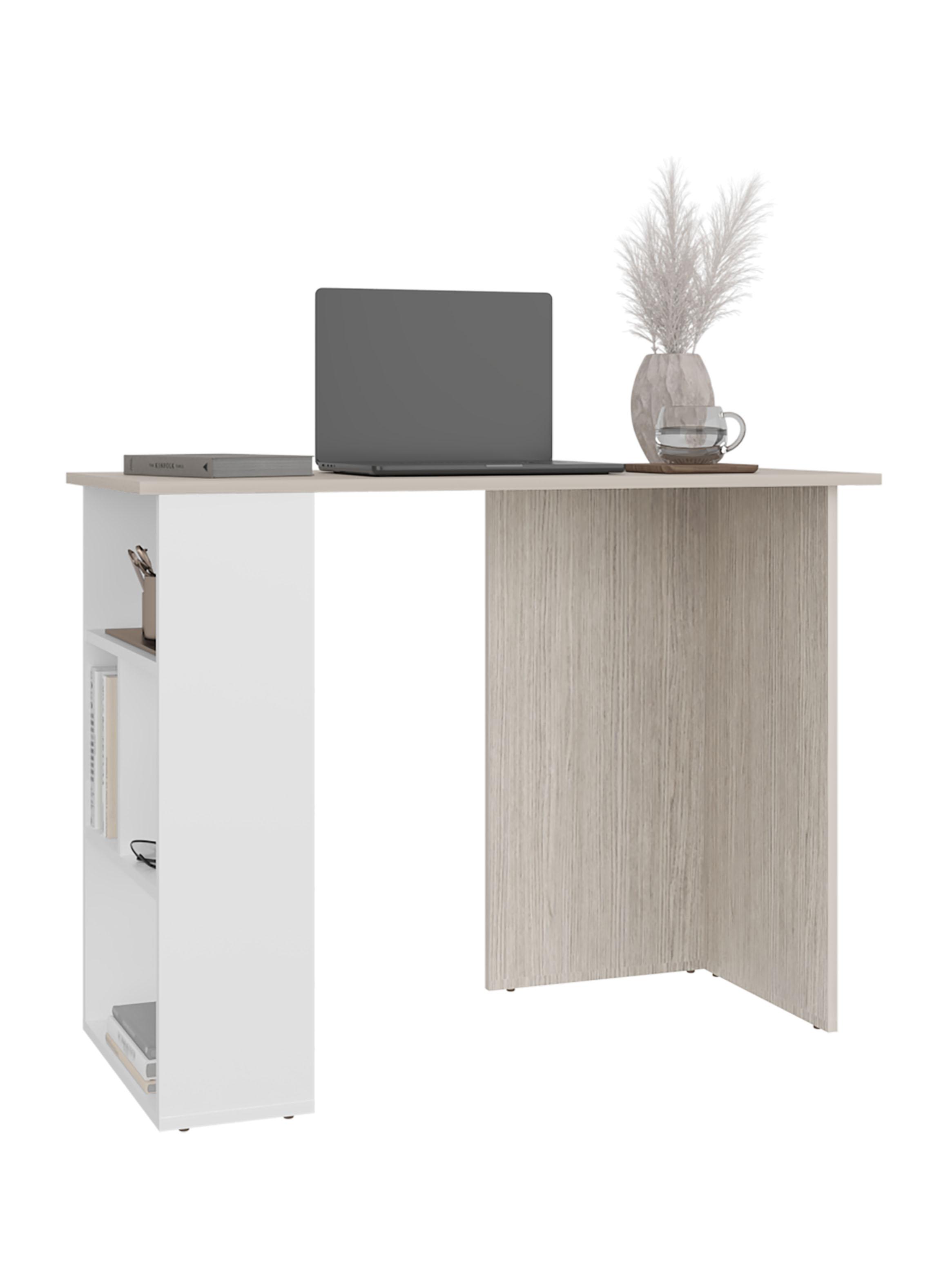 Escritorio Biblioteca Lateral Avis 75x100x45 cm Positano y Blanco-3