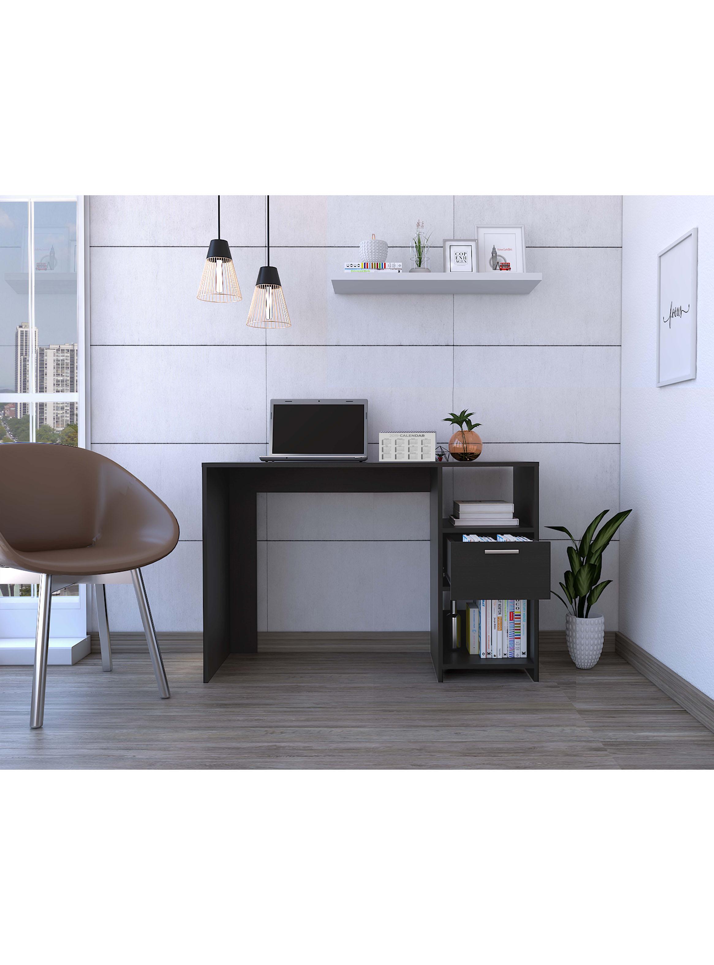 Escritorio Recto 1 Cajón Omma 73x110x43.3 cm Wengue-5