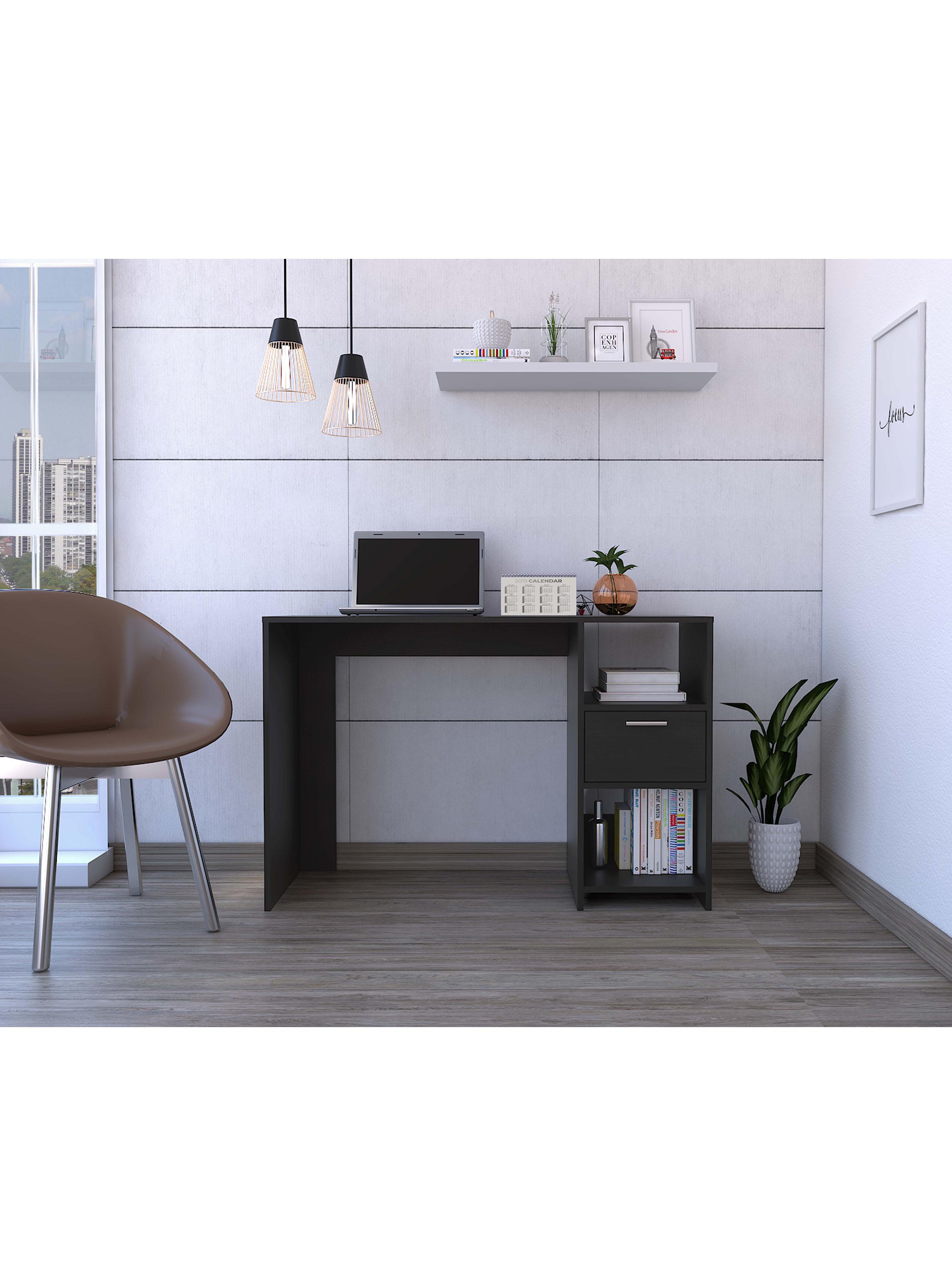 Escritorio Recto 1 Cajón Omma 73x110x43.3 cm Wengue-4