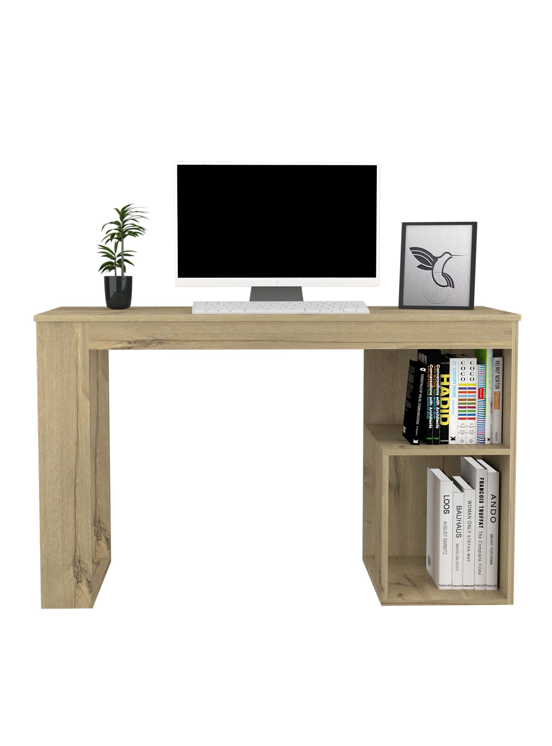 Combo Escritorio Recto Astana + Biblioteca Note Duna y Blanco-3