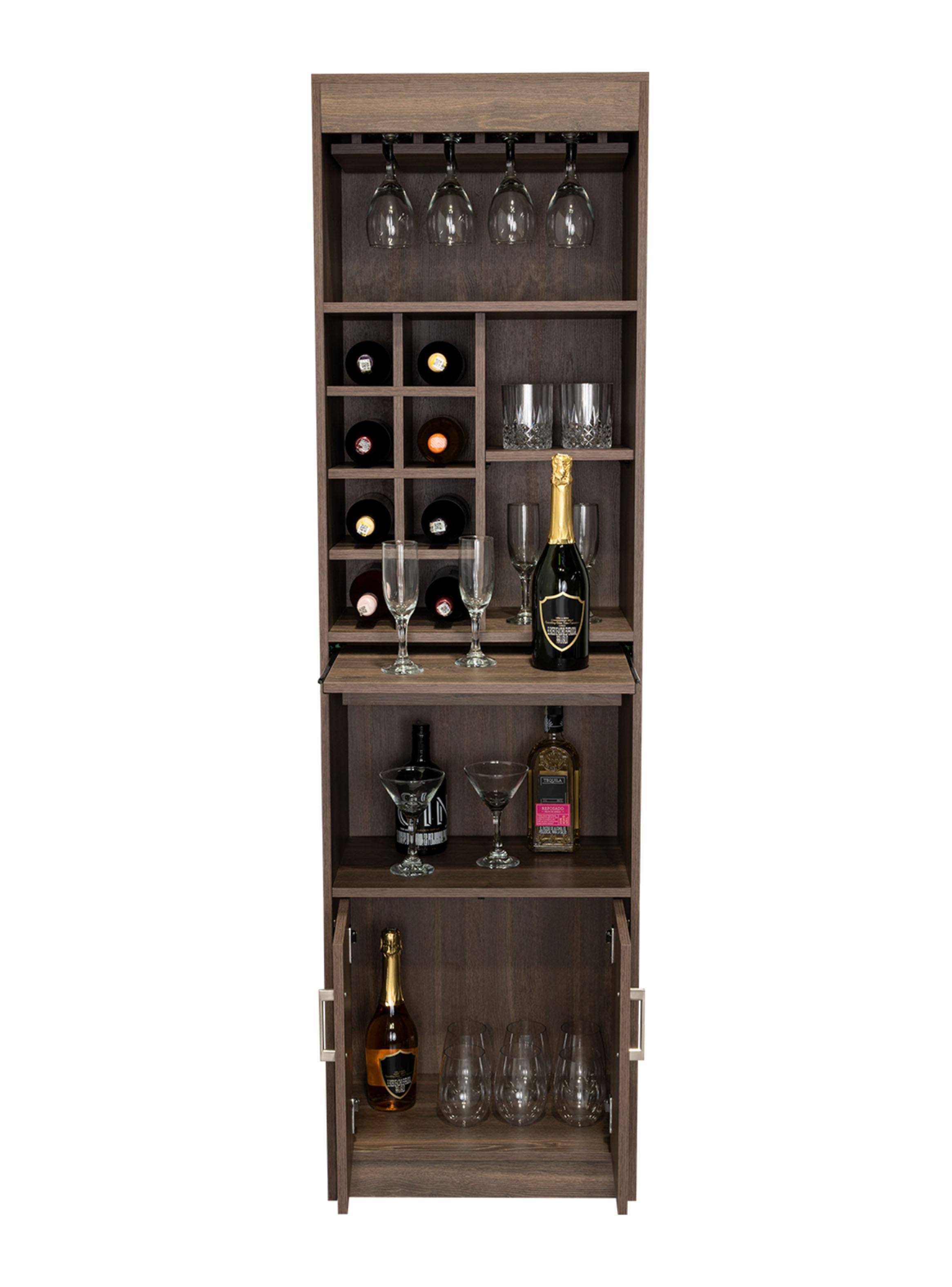 Bar Alto Syrah 180x51x32 cm Coñac con Portacopas-2