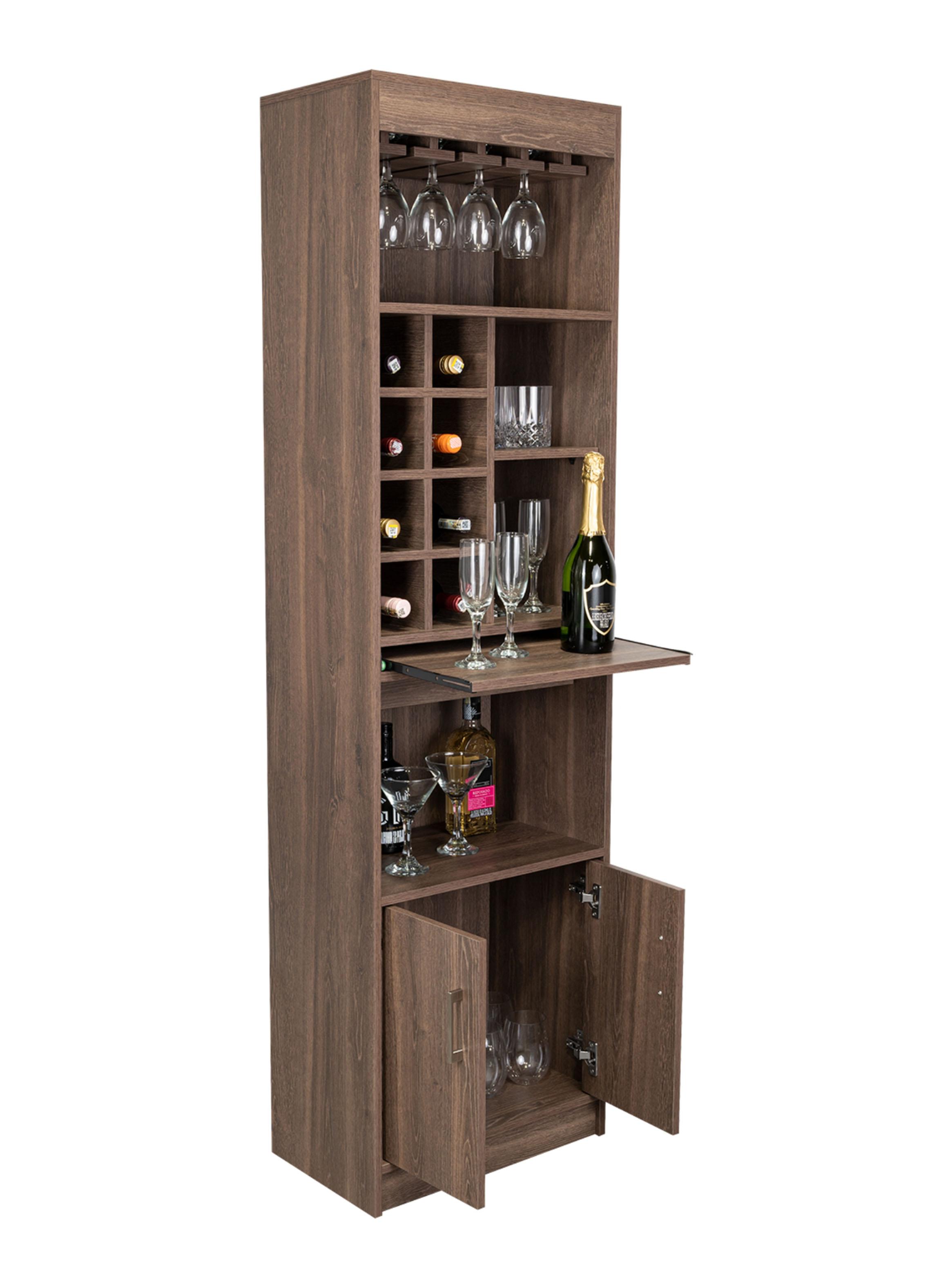 Bar Alto Syrah 180x51x32 cm Coñac con Portacopas-3