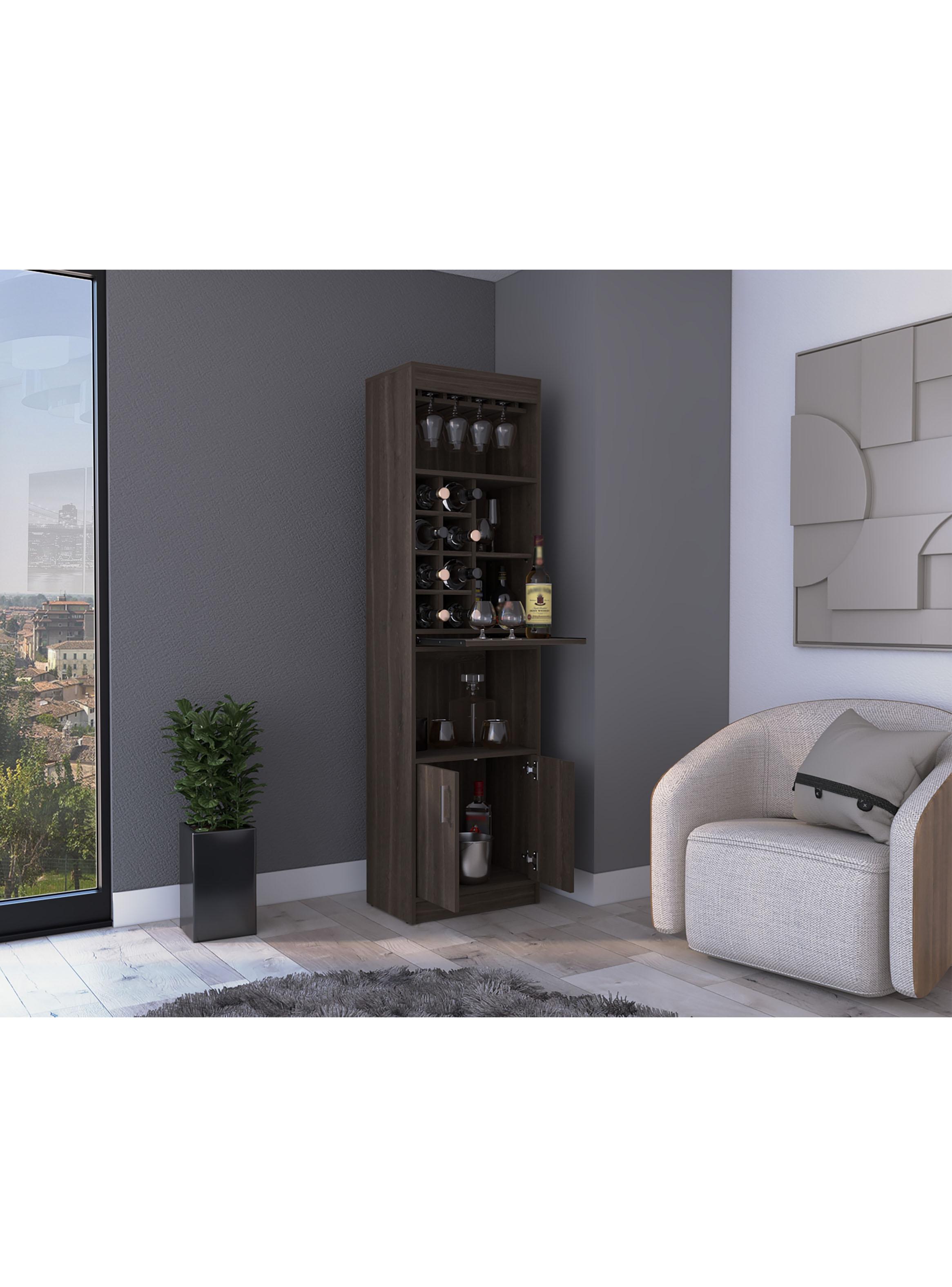 Bar Alto Syrah 180x51x32 cm Coñac con Portacopas-4