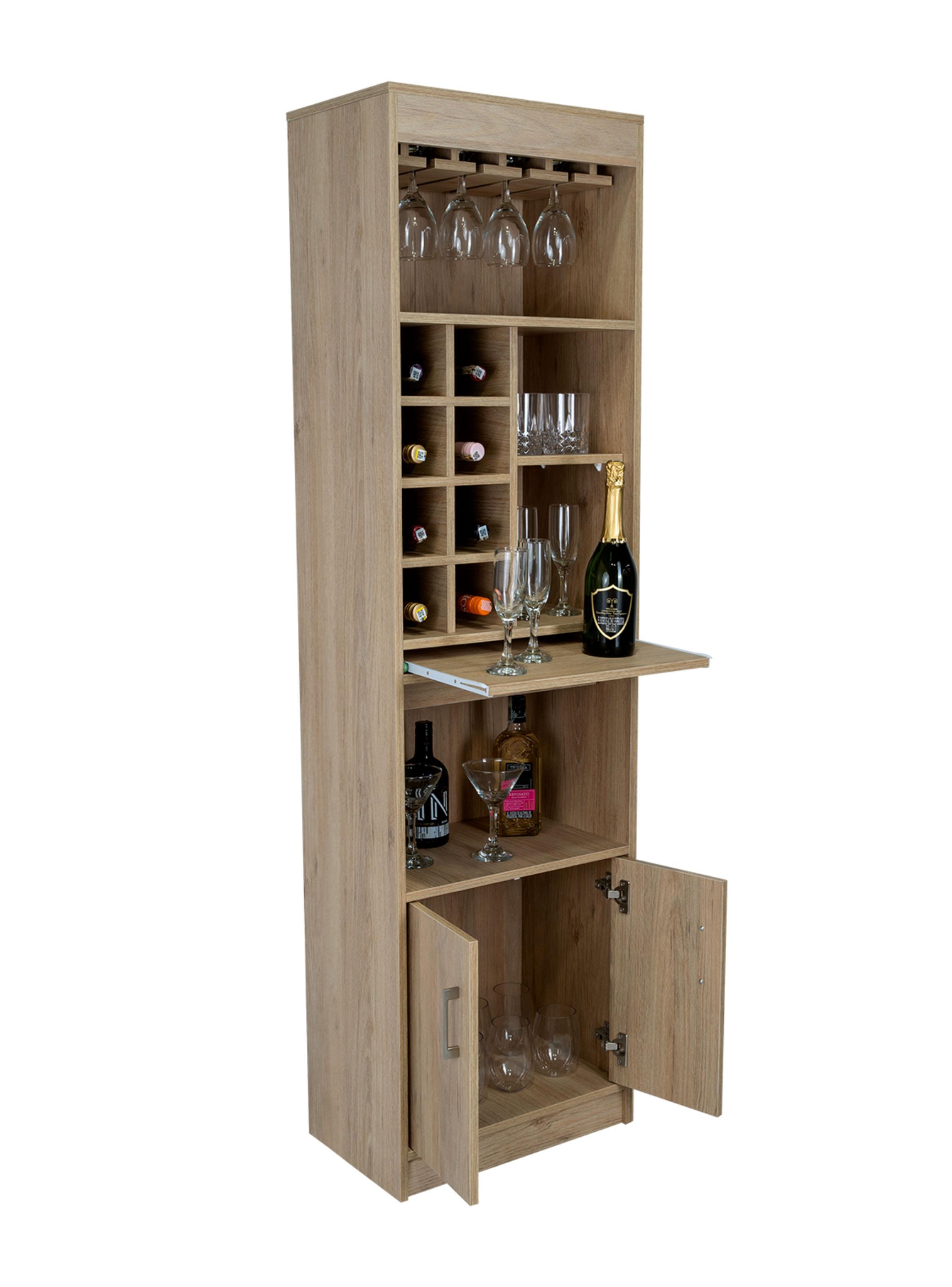 Bar Alto Syrah 180x51x32 cm Rovere con Portacopas-3