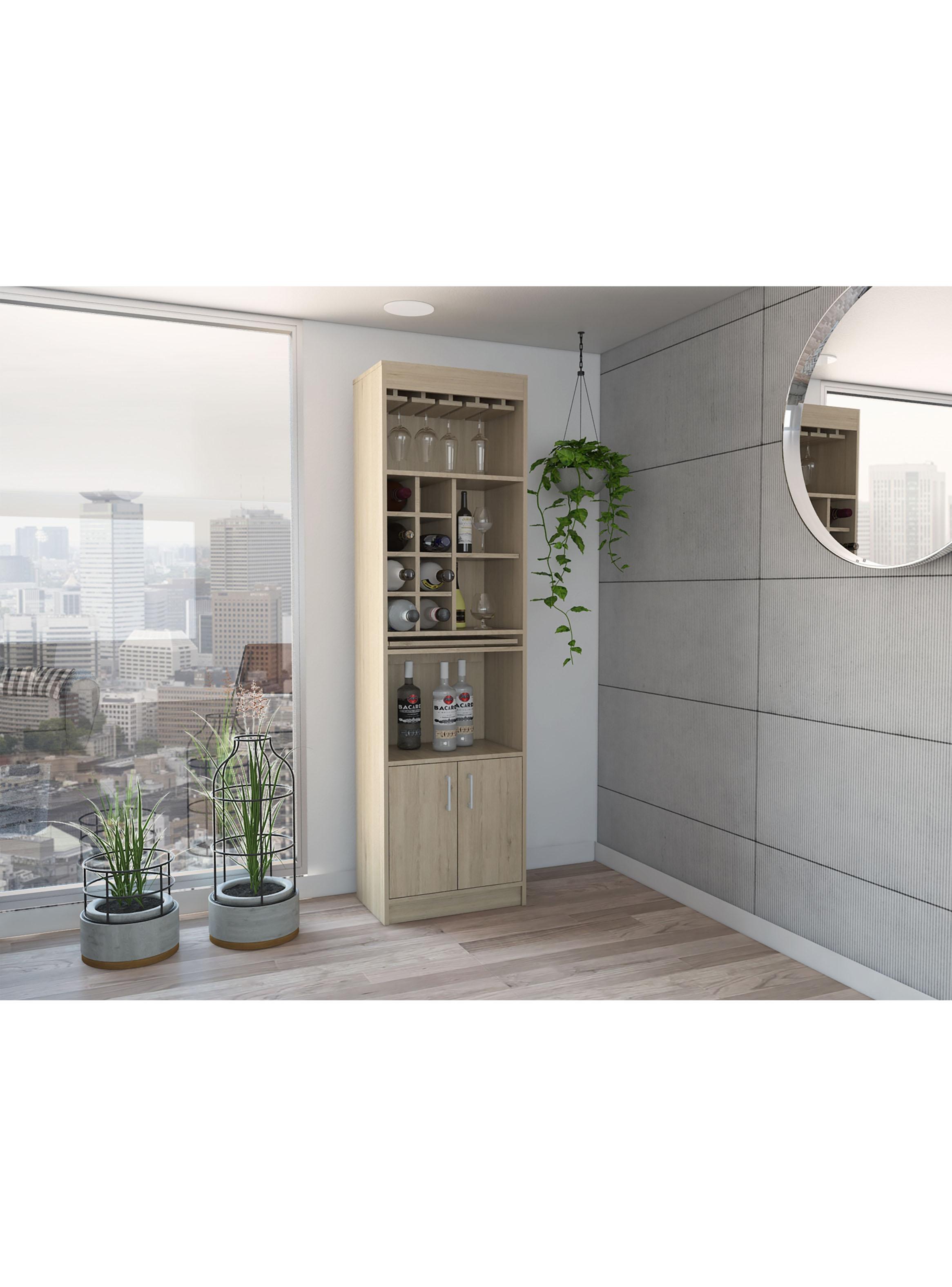 Bar Alto Syrah 180x51x32 cm Rovere con Portacopas-4