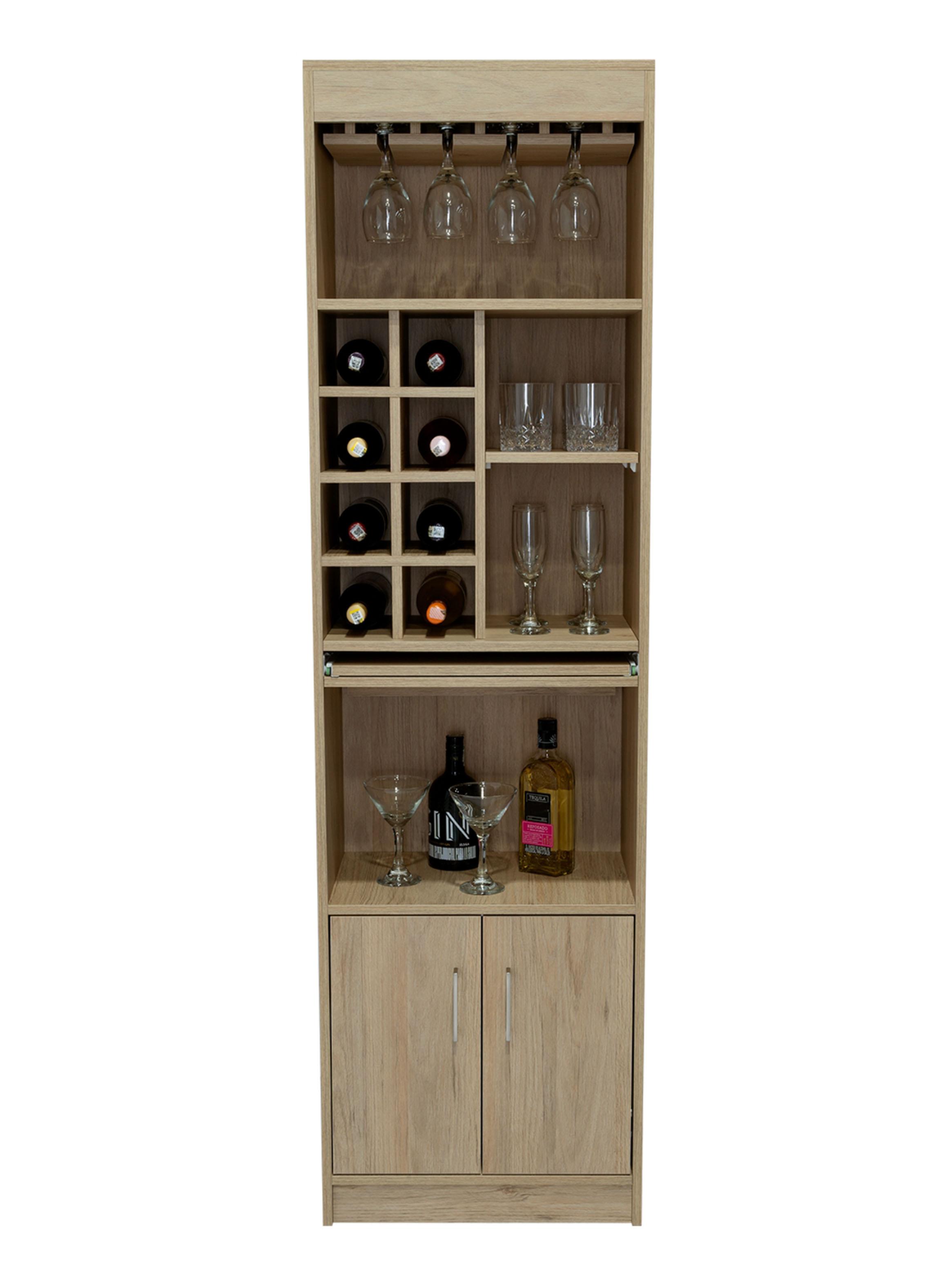Bar Alto Syrah 180x51x32 cm Rovere con Portacopas-2