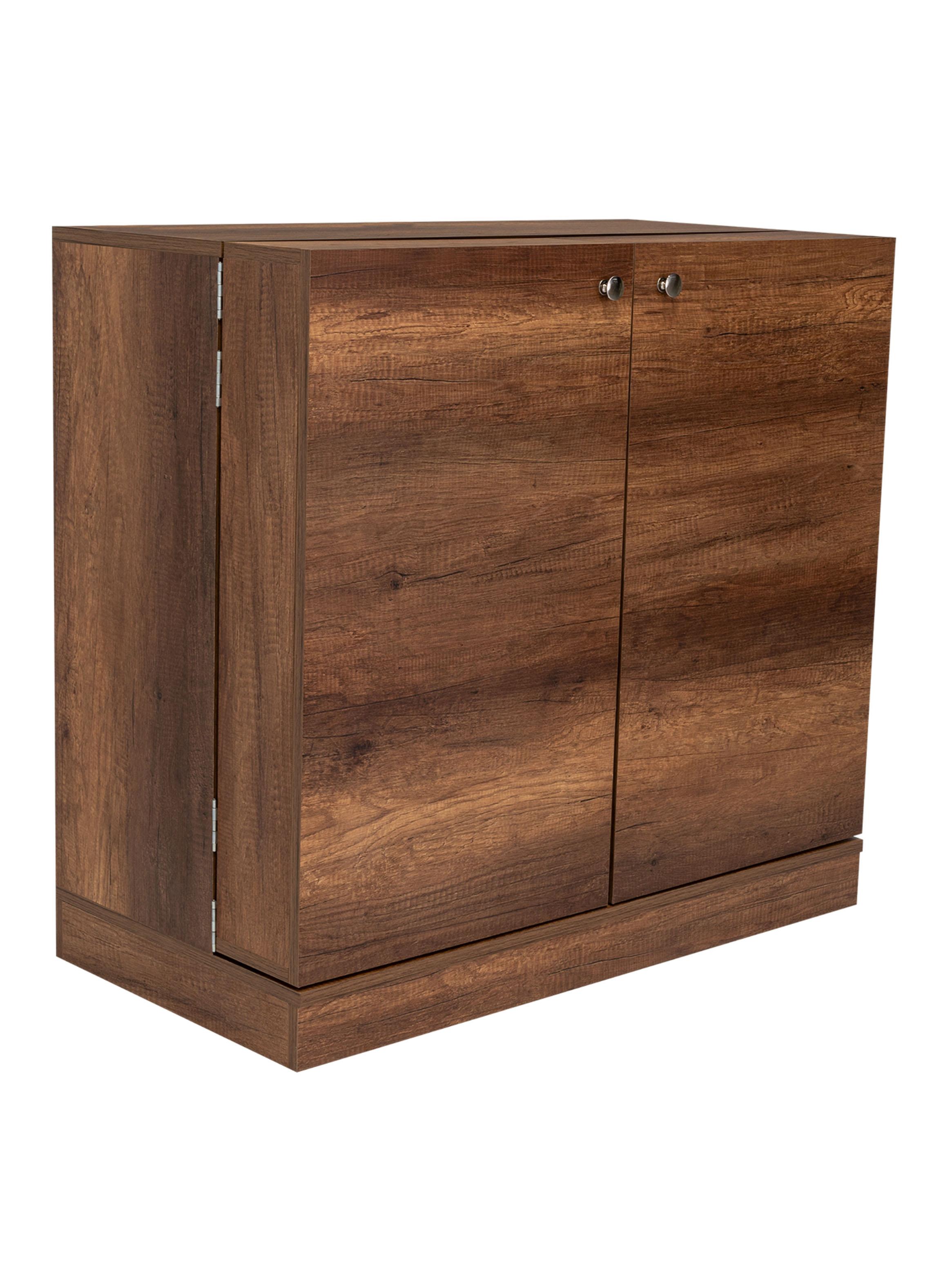 Bar Bajo Sintra 2 Puertas 12 Botelleros y Portacopas Caramelo-0