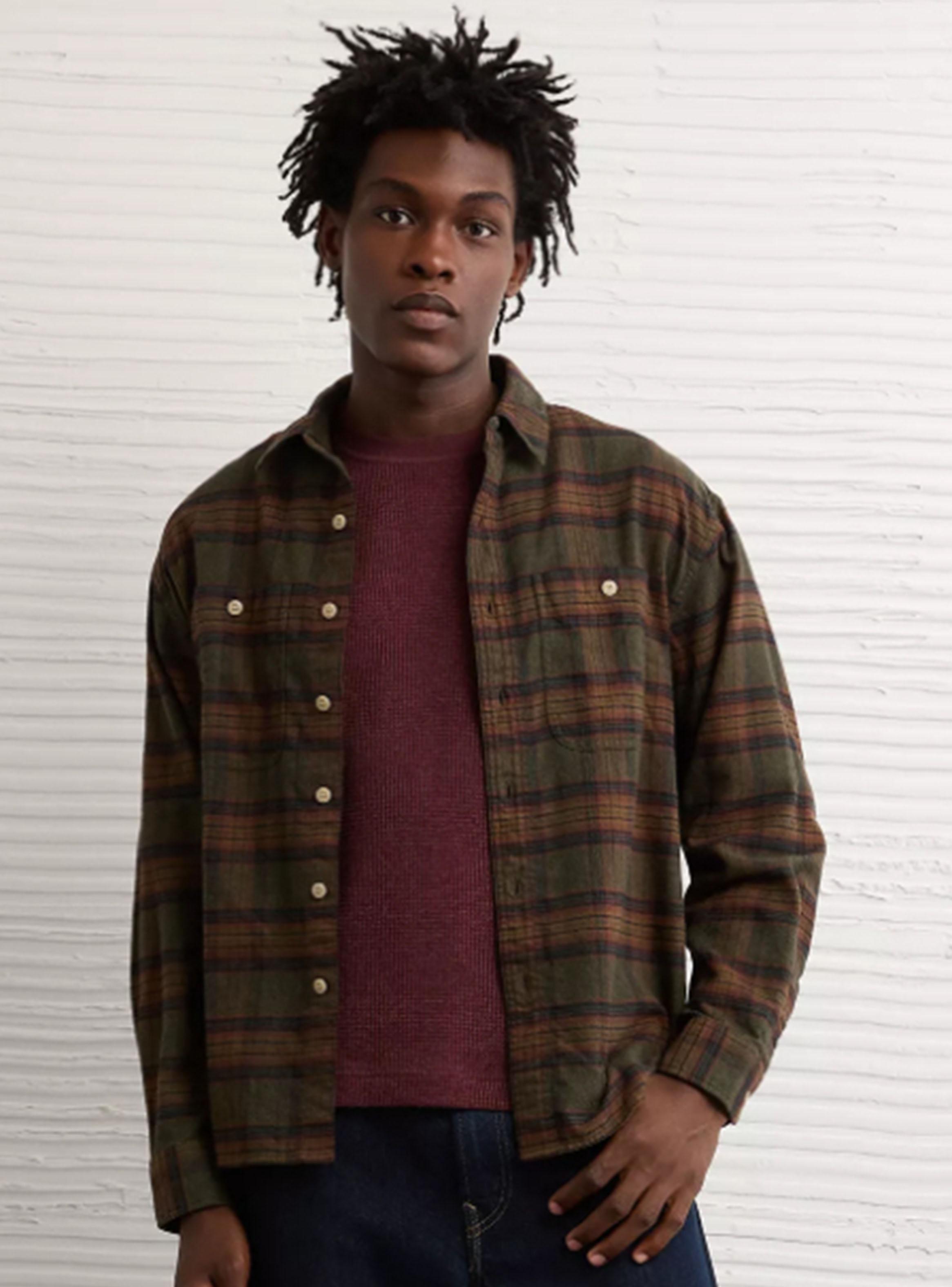 Camisa AE Everyday de Flannel de Fit Relajado-0