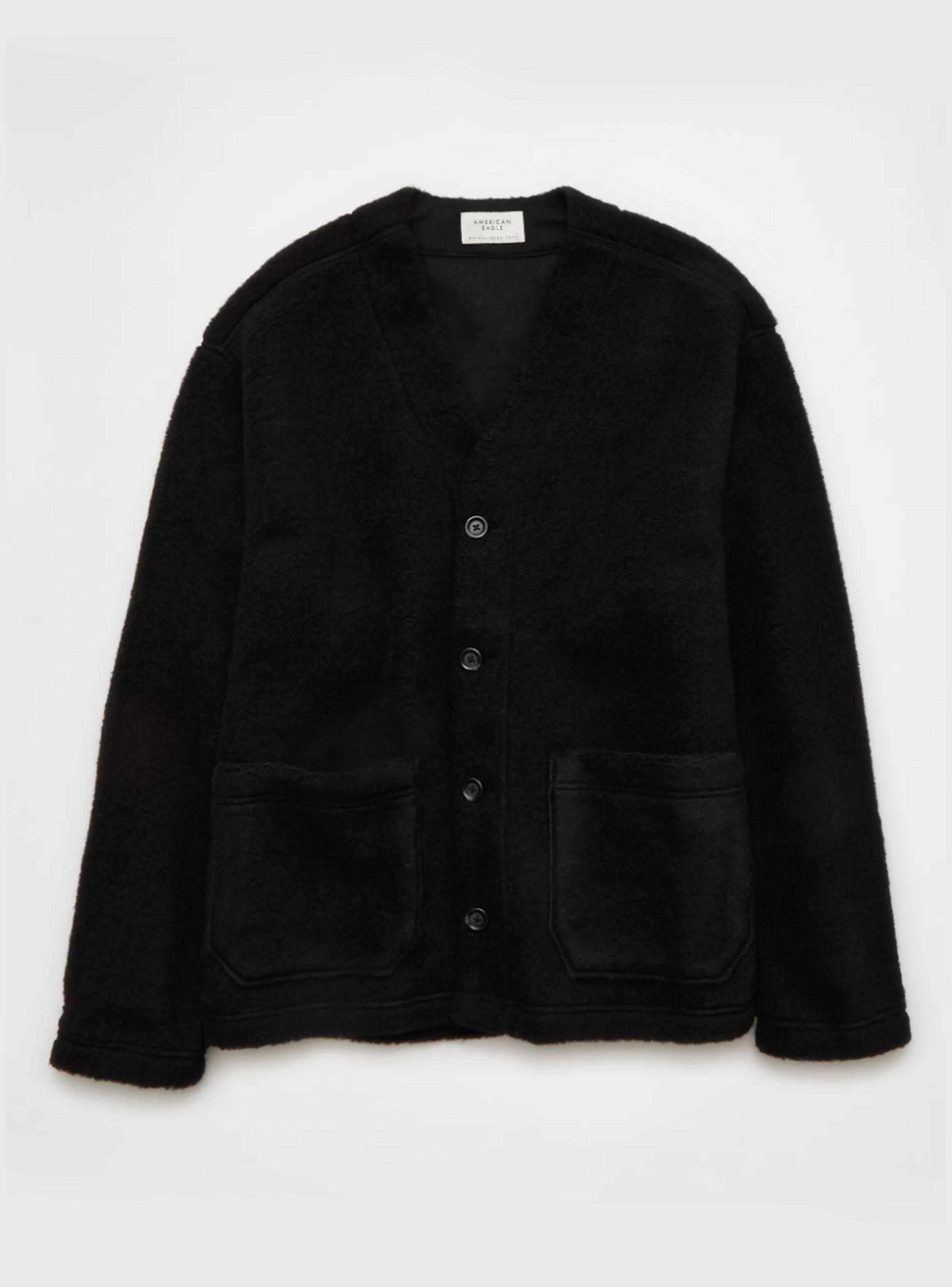 Cárdigan AE de Fleece de Tela de Rizo-2