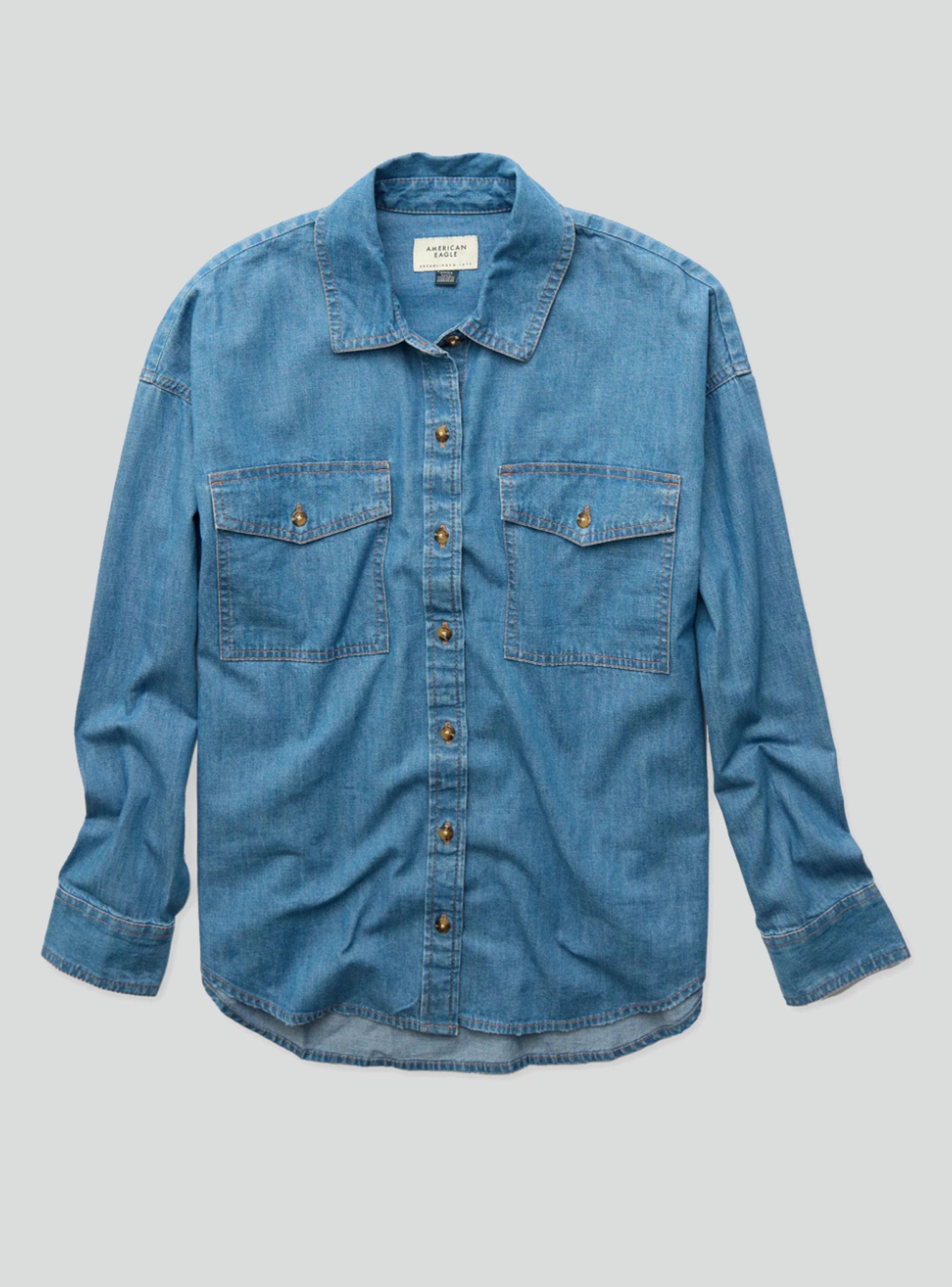 Camisa AE Extragrande de Chambray Ligera-2