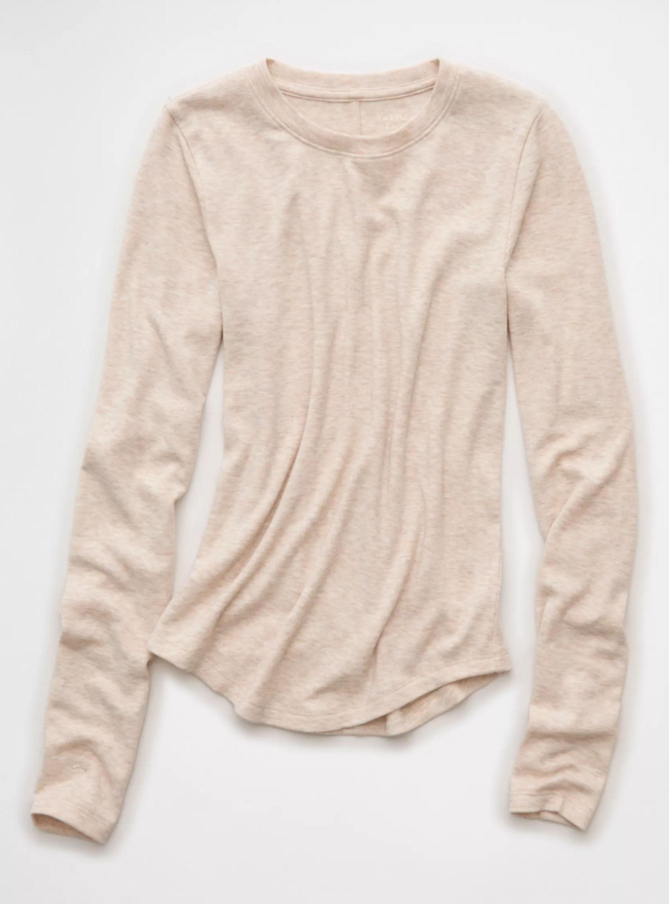 Polera Ae Manga Larga con Cuello Redondo Crew Neckline-3