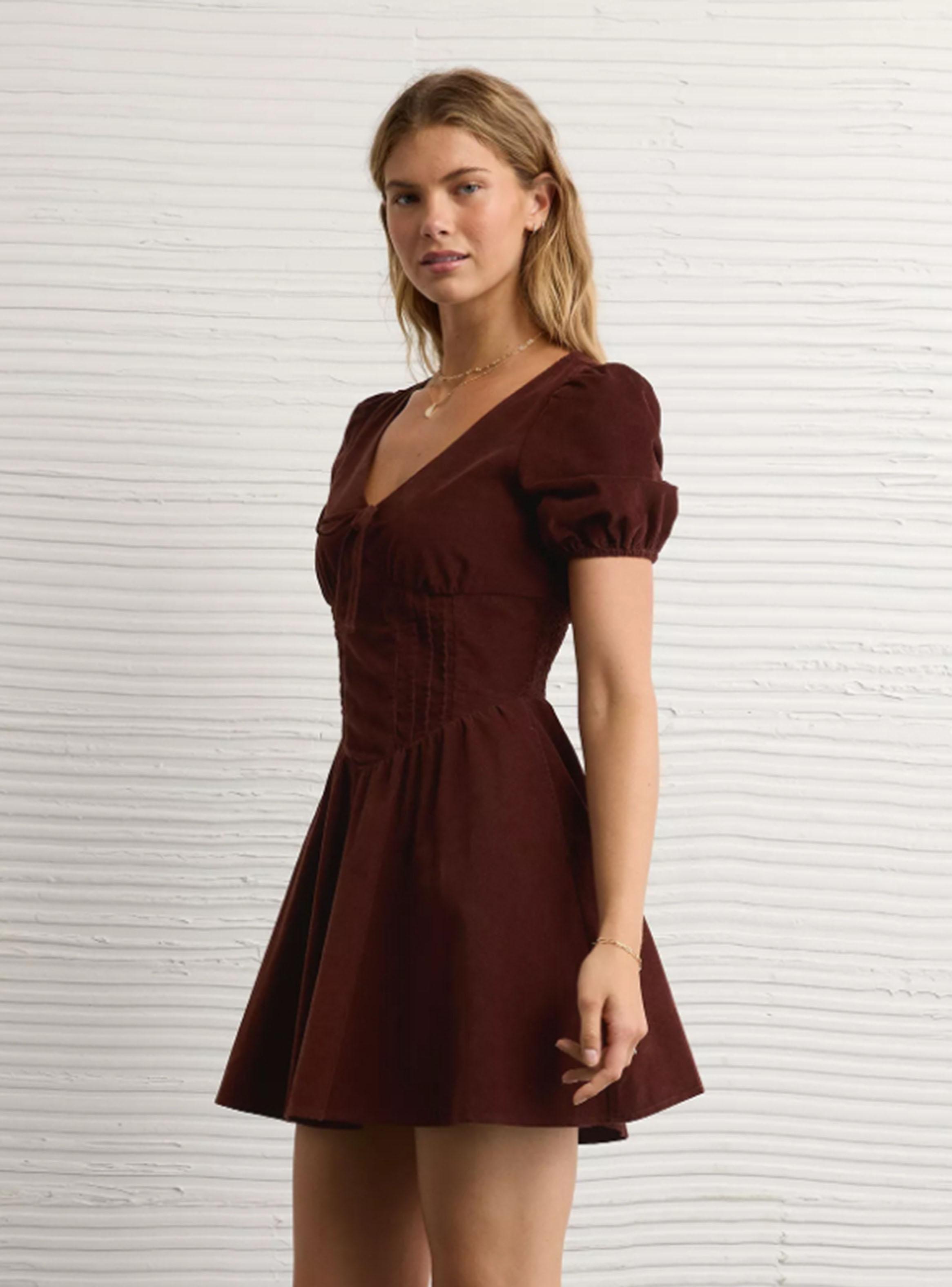 Vestido Ae Cuello V Manga Corta-2