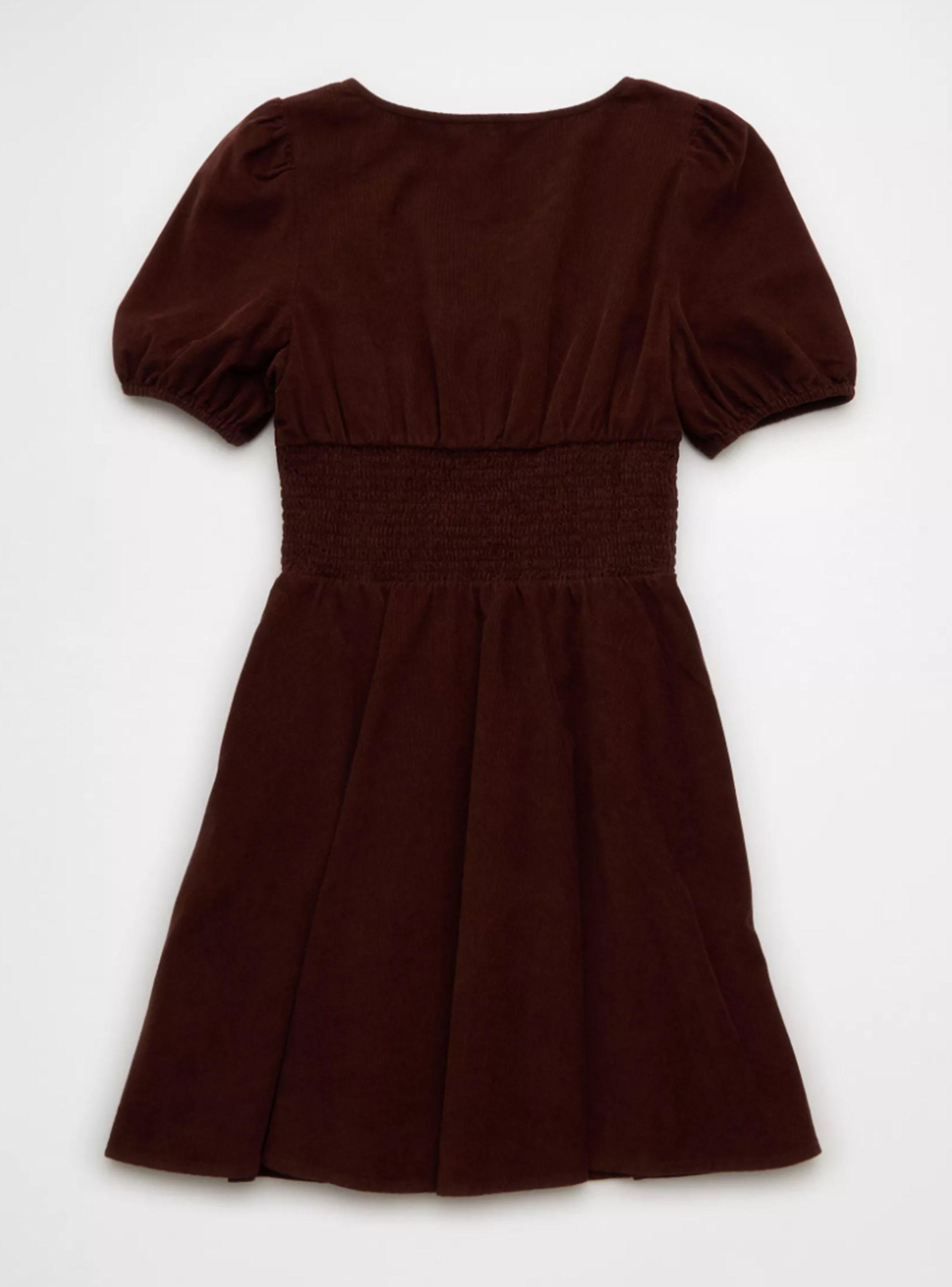 Vestido Ae Cuello V Manga Corta-4
