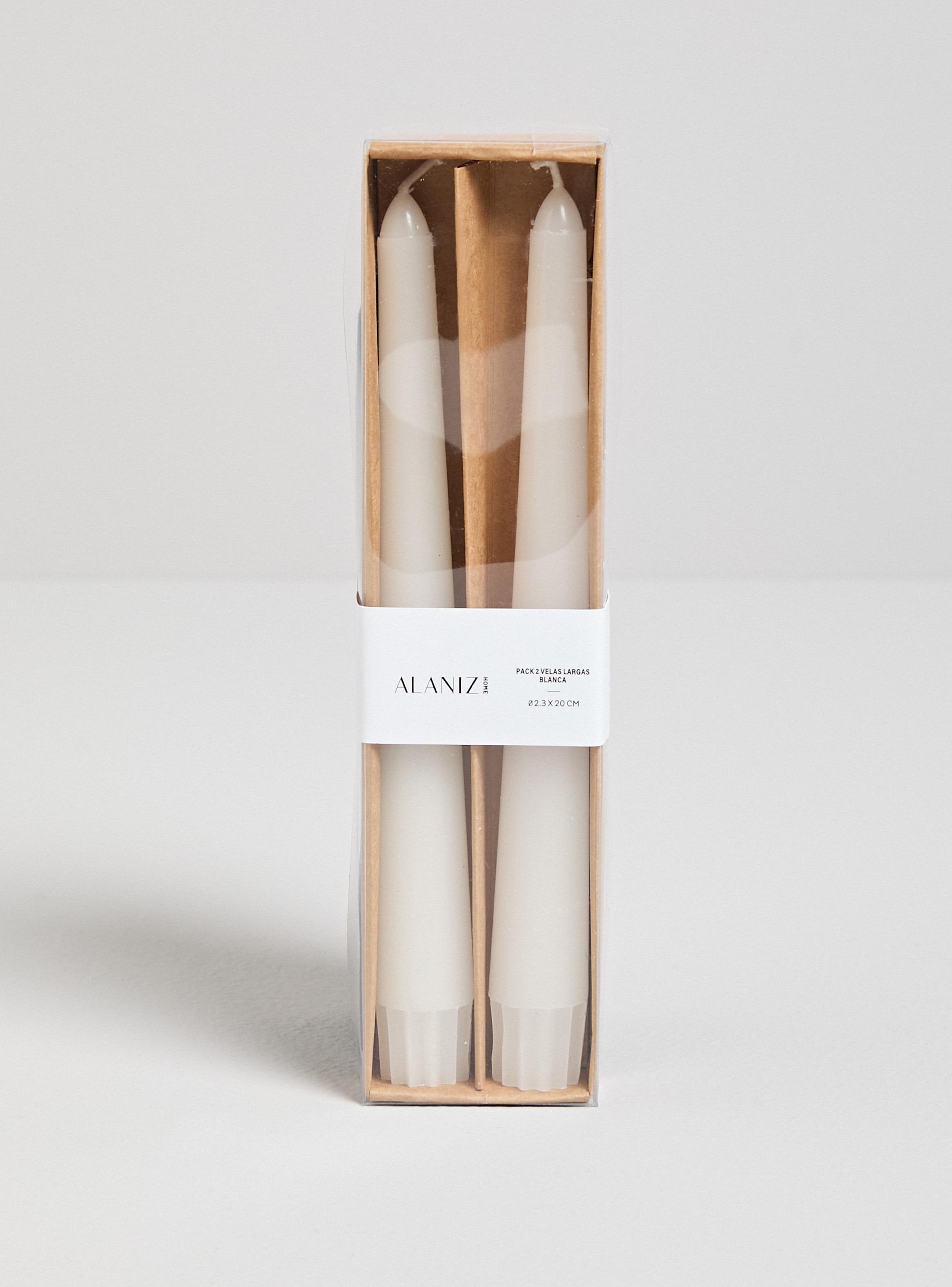 Pack de 2 Velas Largas Blanca-2