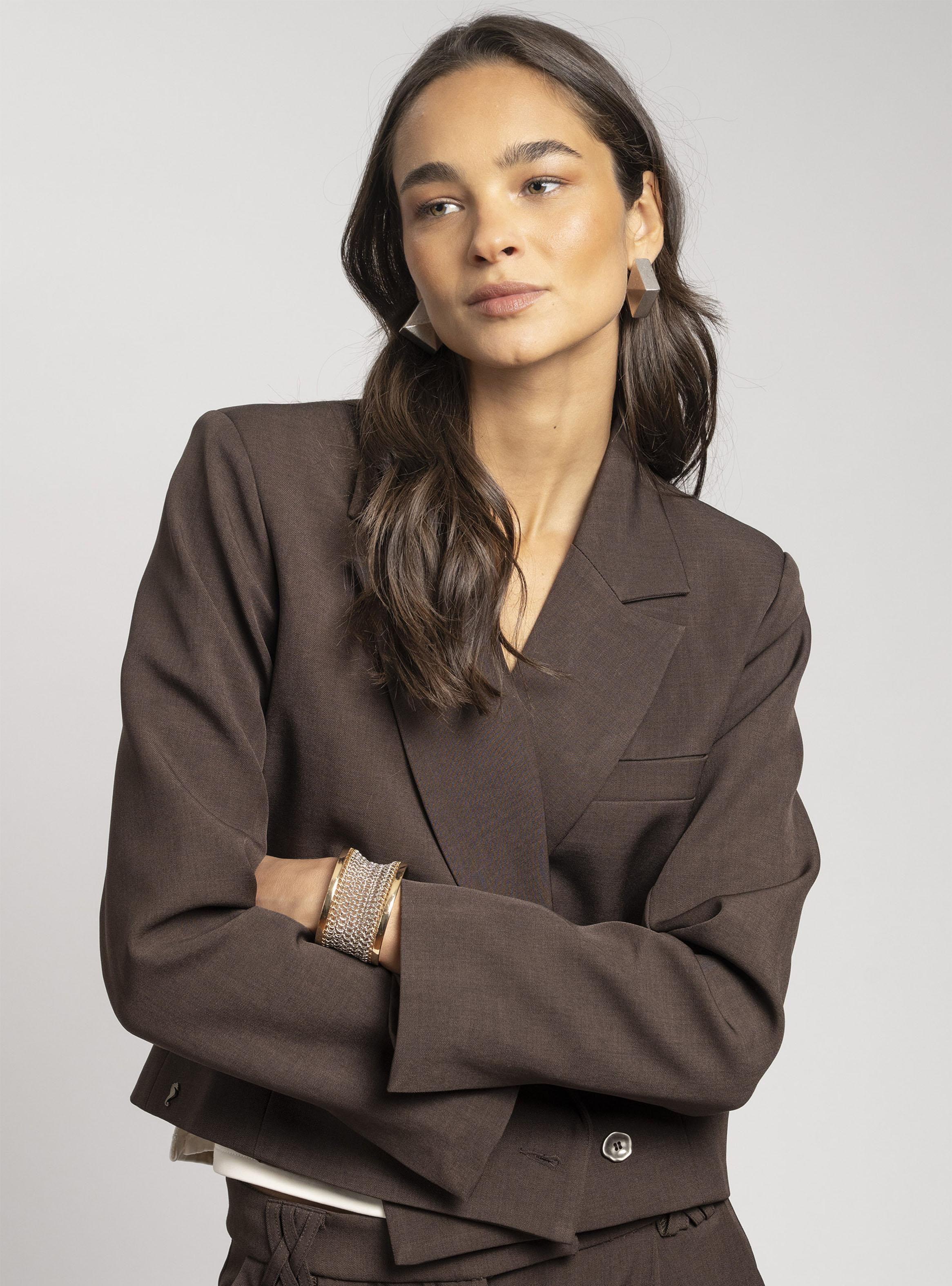 Blazer Crop Lena Café-2