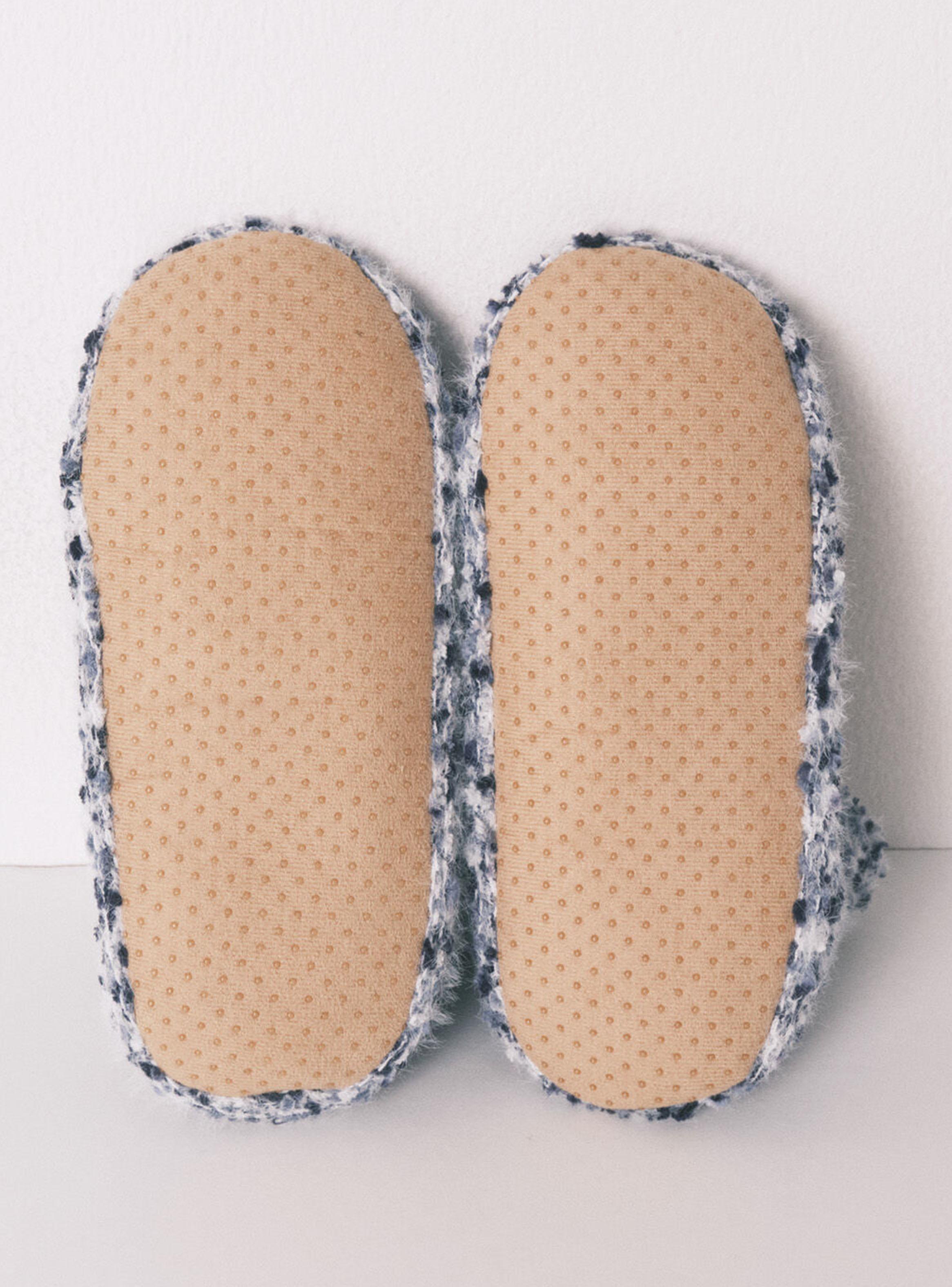 Pantuflas Tricot Azul-4
