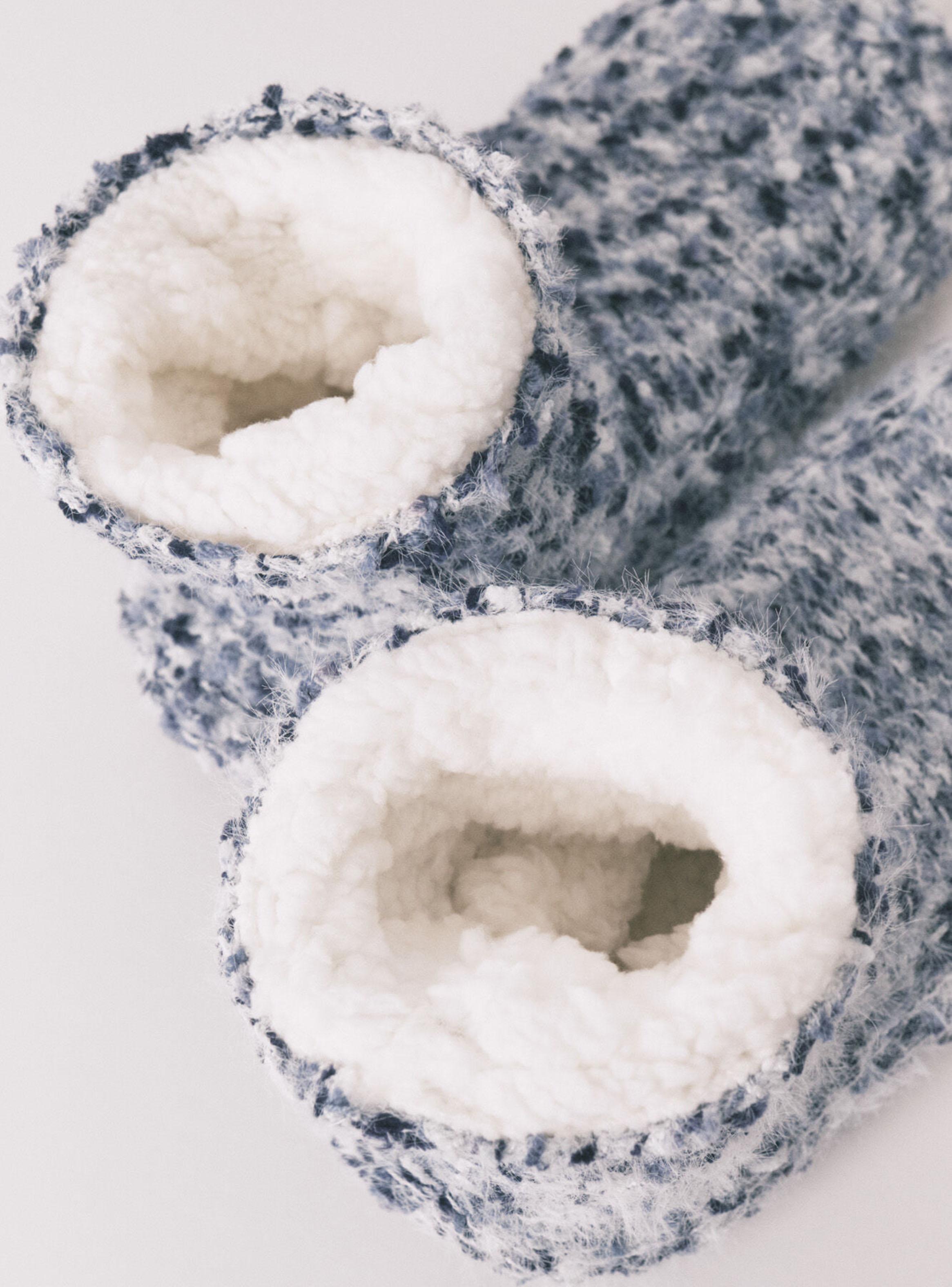 Pantuflas Tricot Azul-3