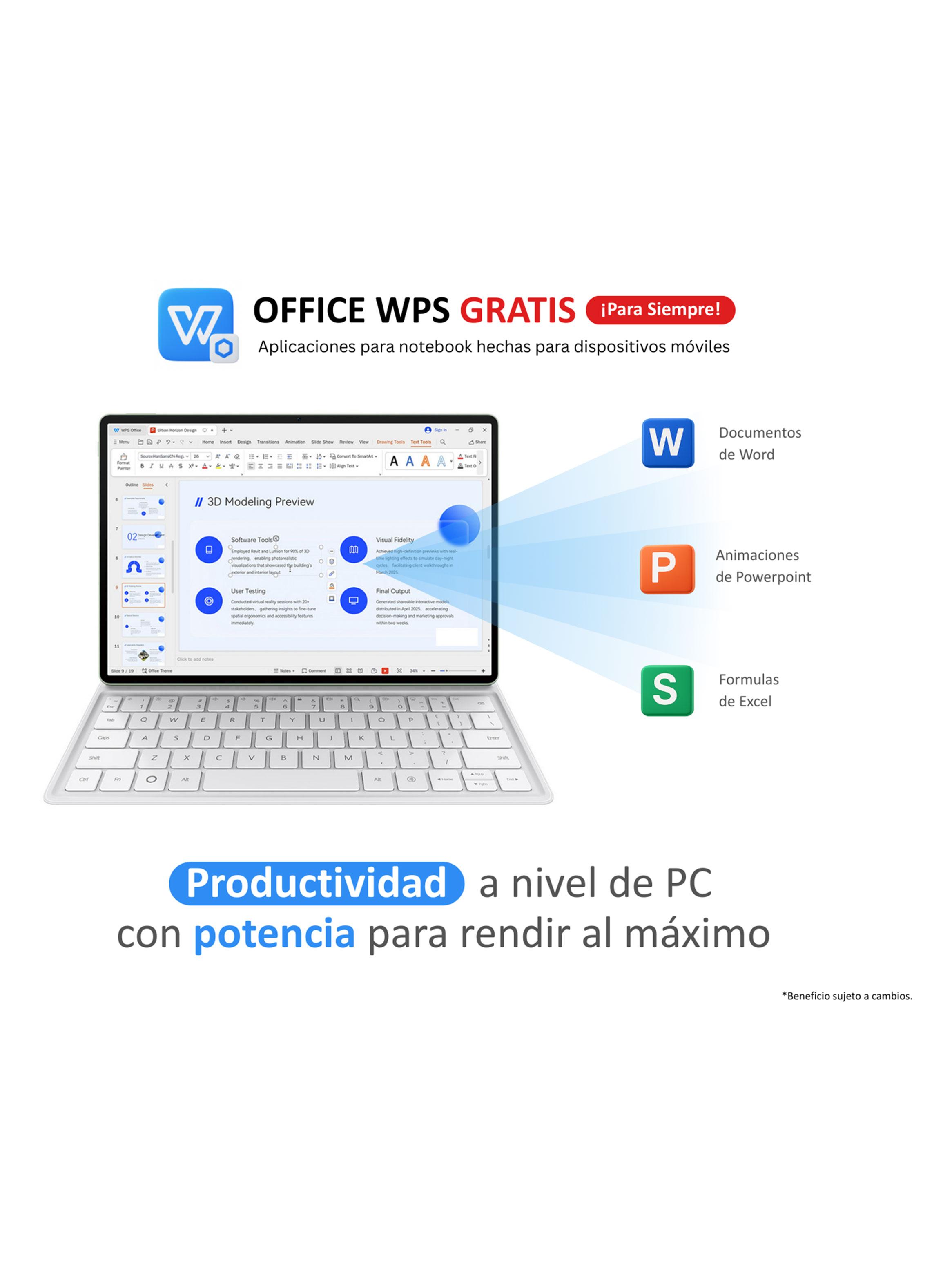 Tablet Matepad 12X 12GB RAM 256GB UFS 12'' + Teclado + Lápiz + Office WPS-4