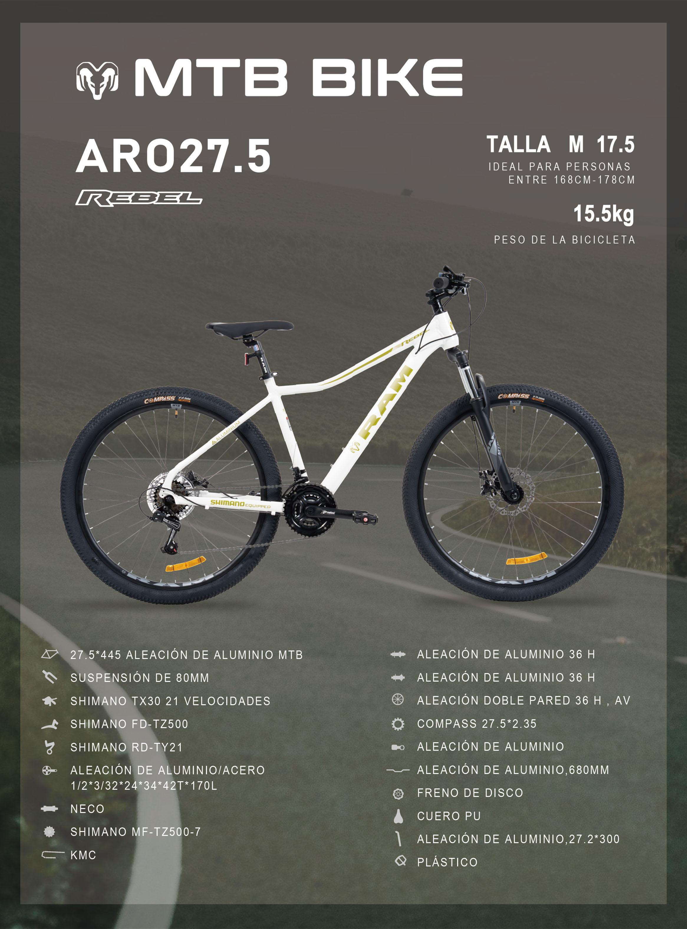 Bicicleta MTB Ram Rebel Aro 27.5'' Unisex-5