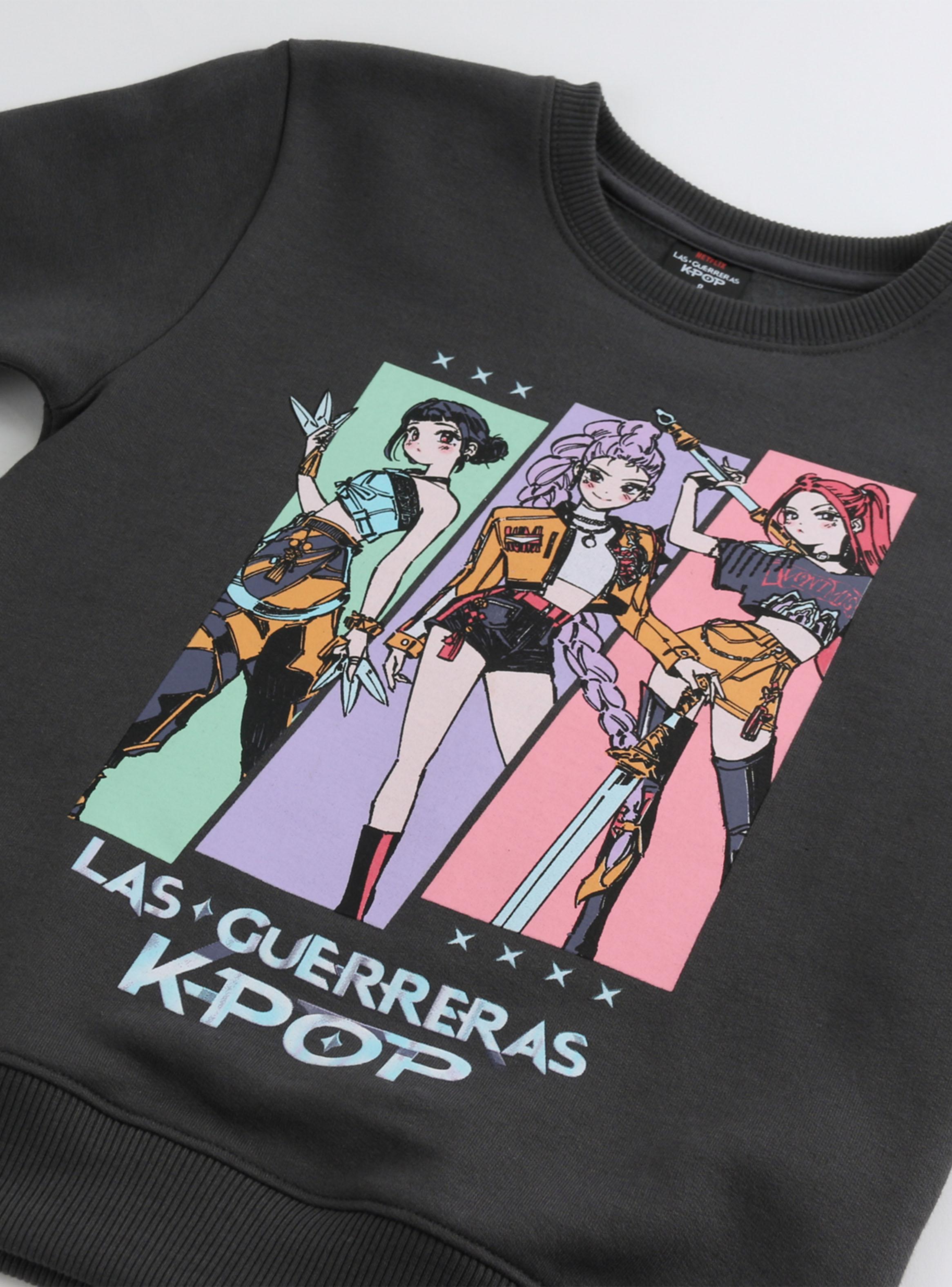 Polerón Cerrado Estampado Guerreras Kpop Niña-2