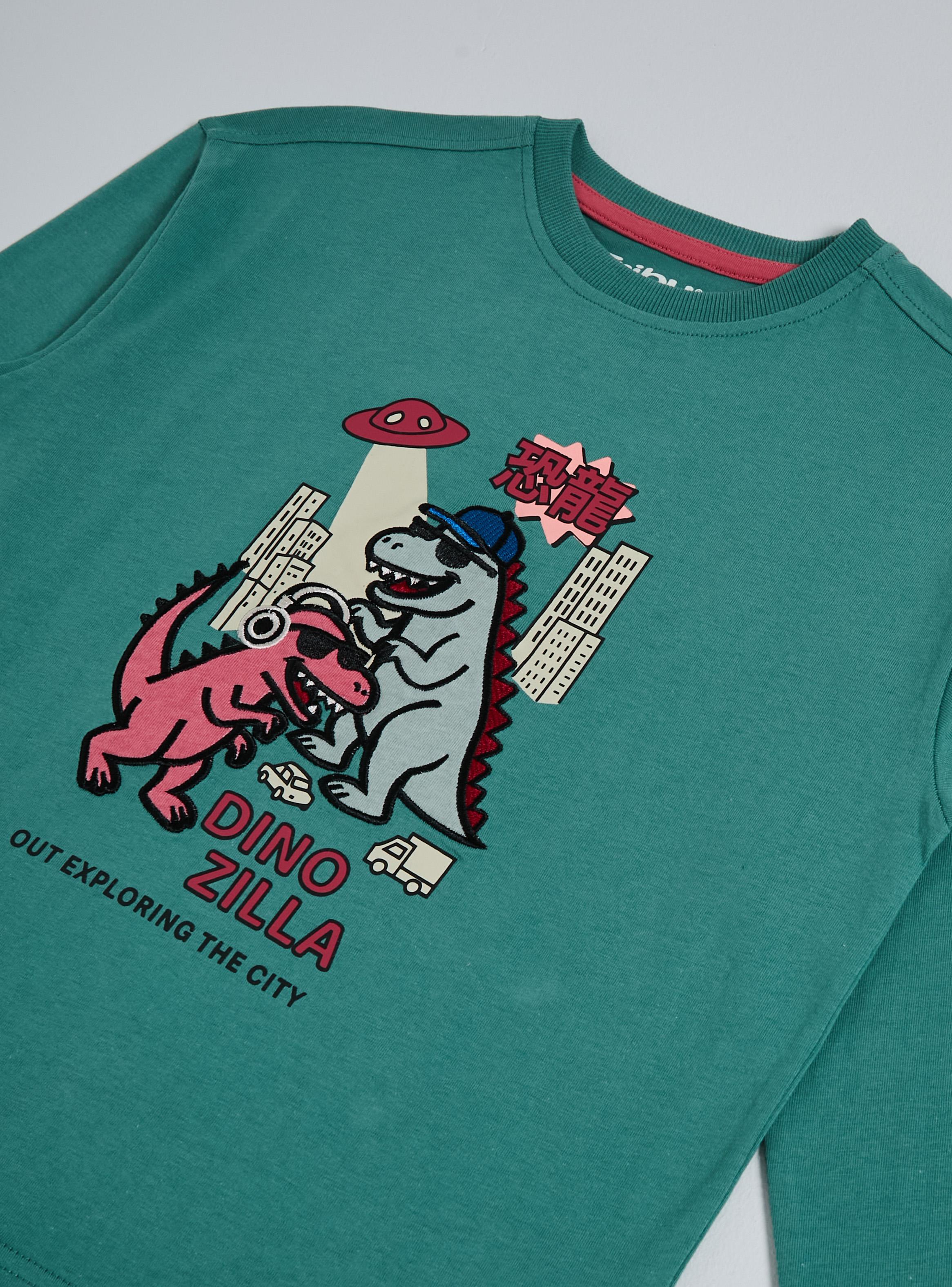 Polera Diseño Dinosaurios Dordados-3