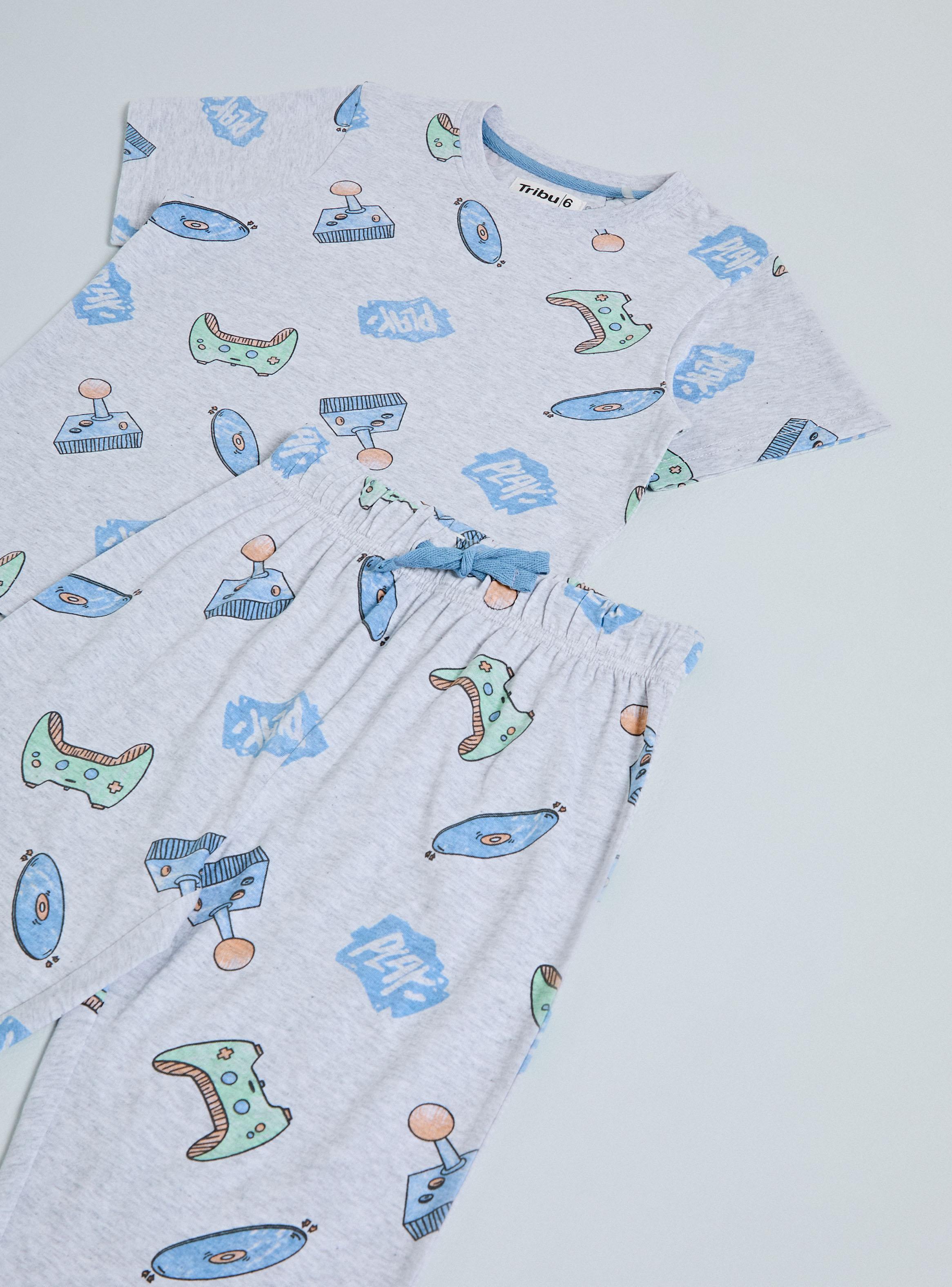 Pijama Manga Corta con Estampado Videojuegos-3