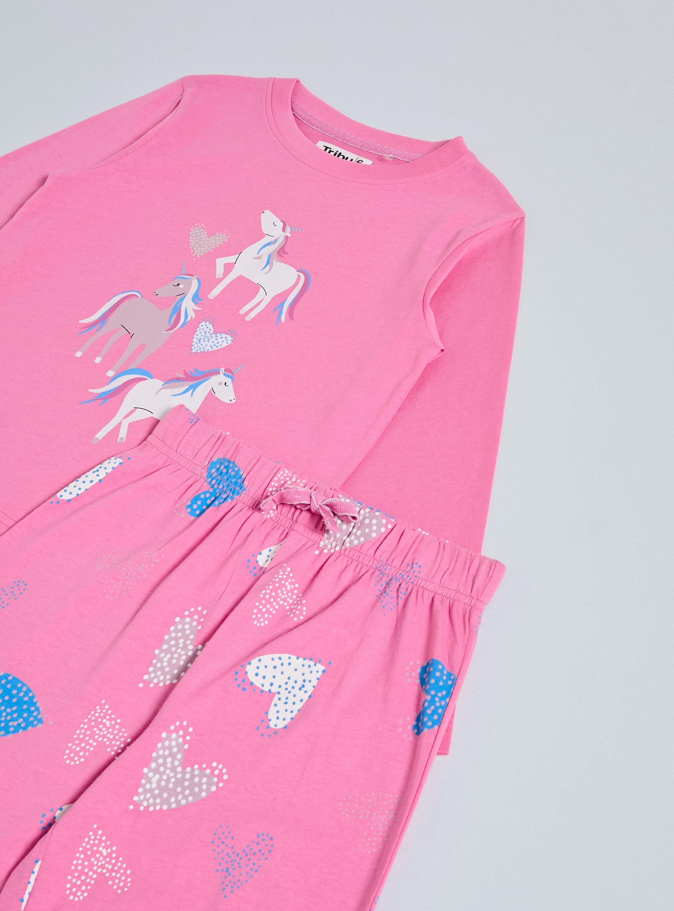 Pijama Manga Larga con Estampado Jersey Niña-3