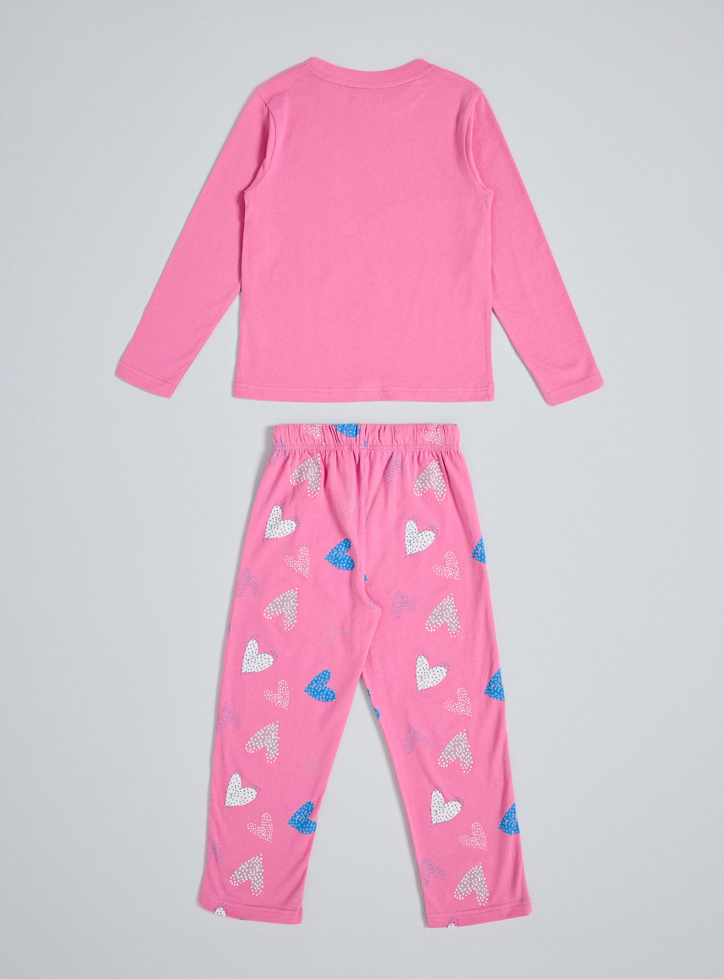 Pijama Manga Larga con Estampado Jersey Niña-2