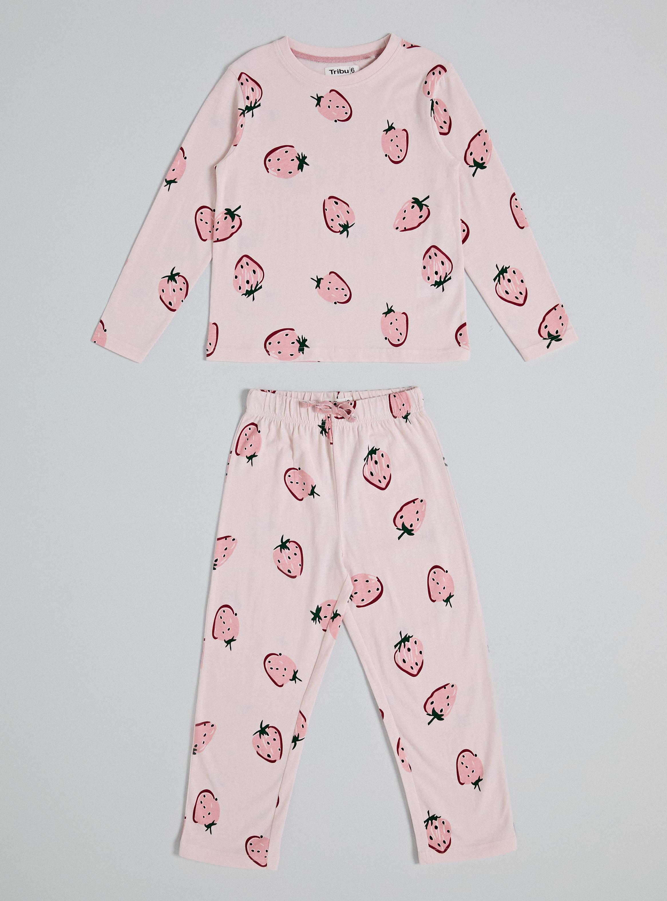 Pijama Manga Larga con Estampado Jersey Niña-0