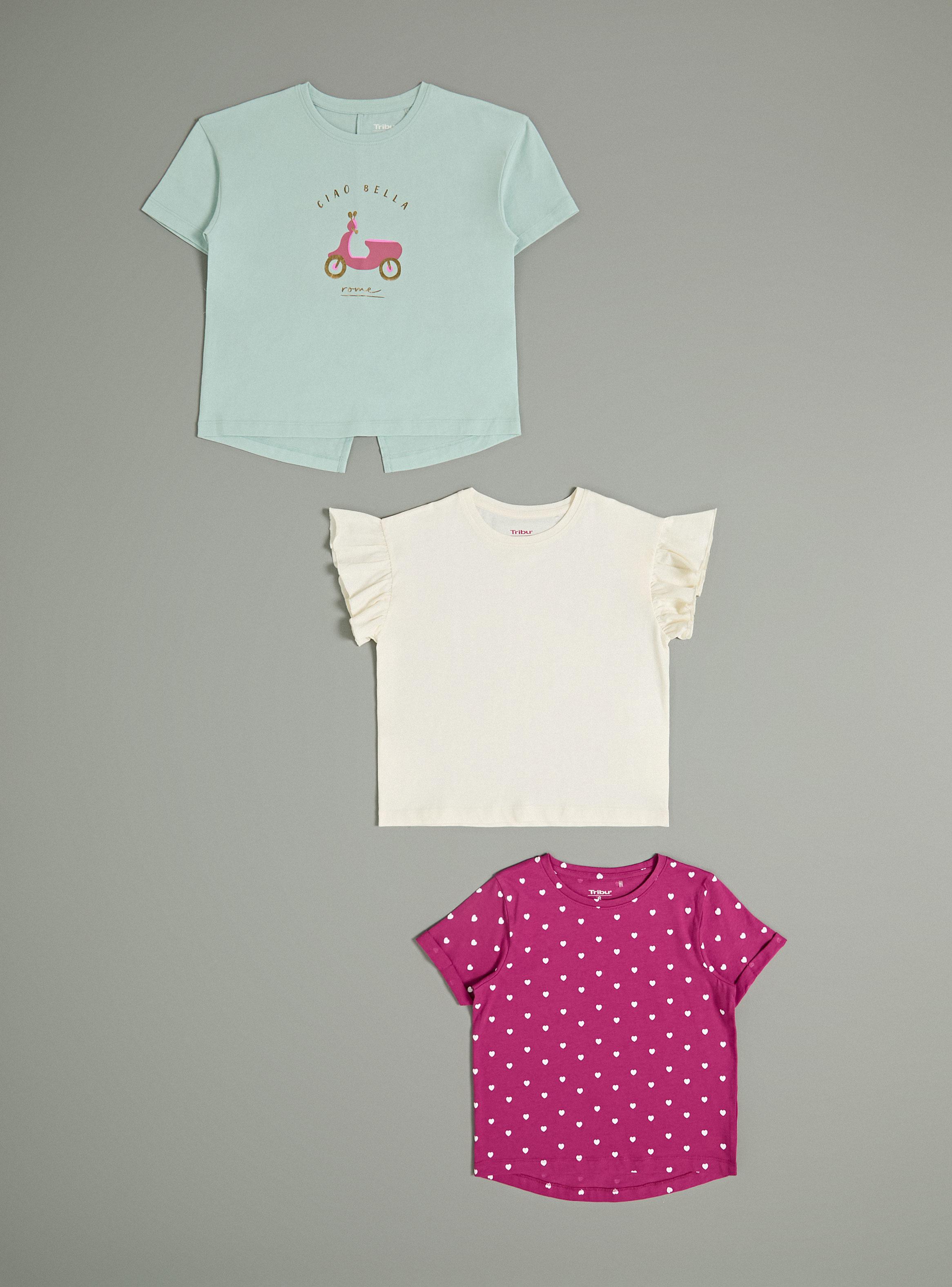 Polera Pack de 3 Diseños Distintos Niña-0