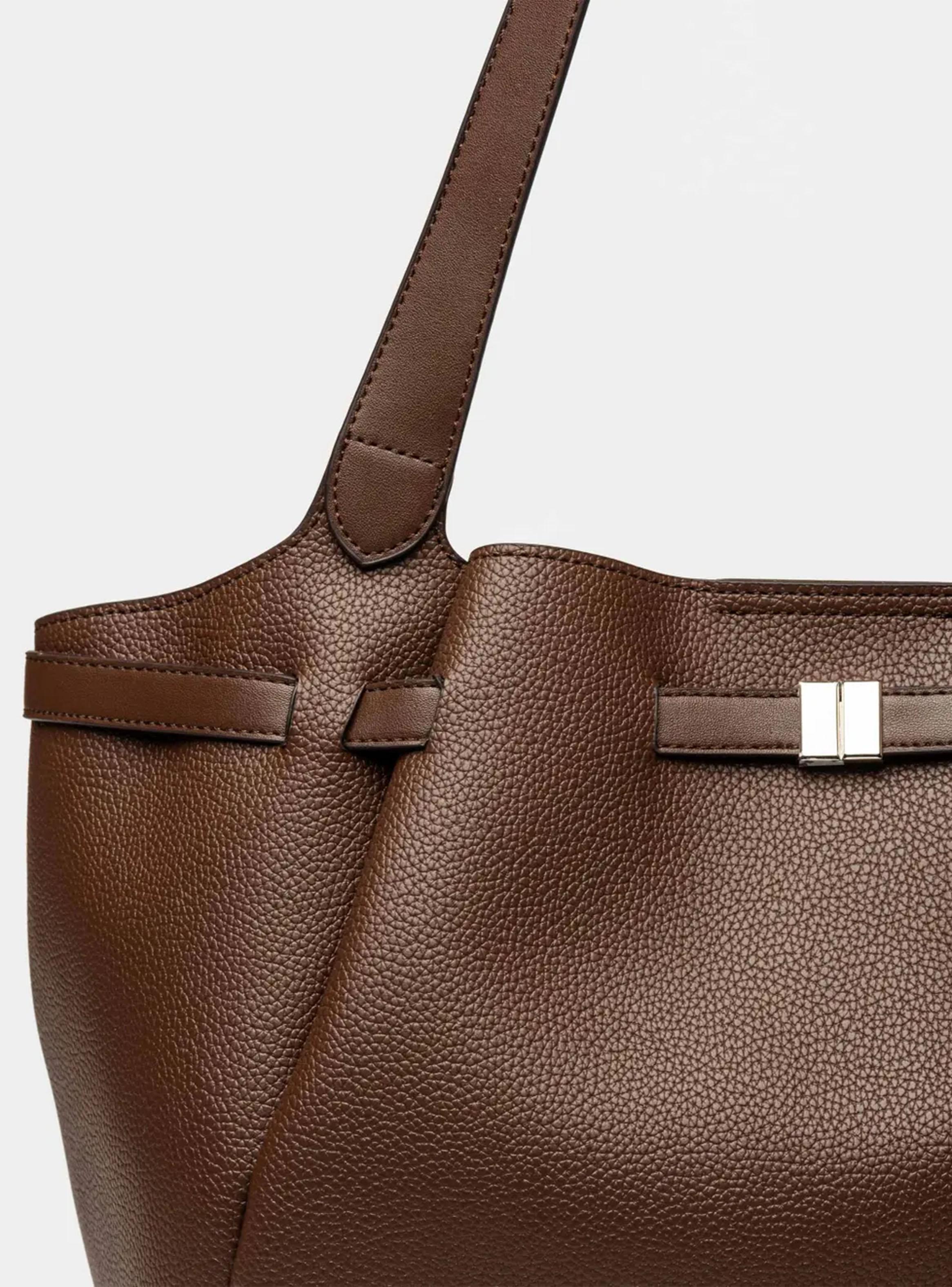 Cartera Tipo Bolso Marble Café Oscuro-2