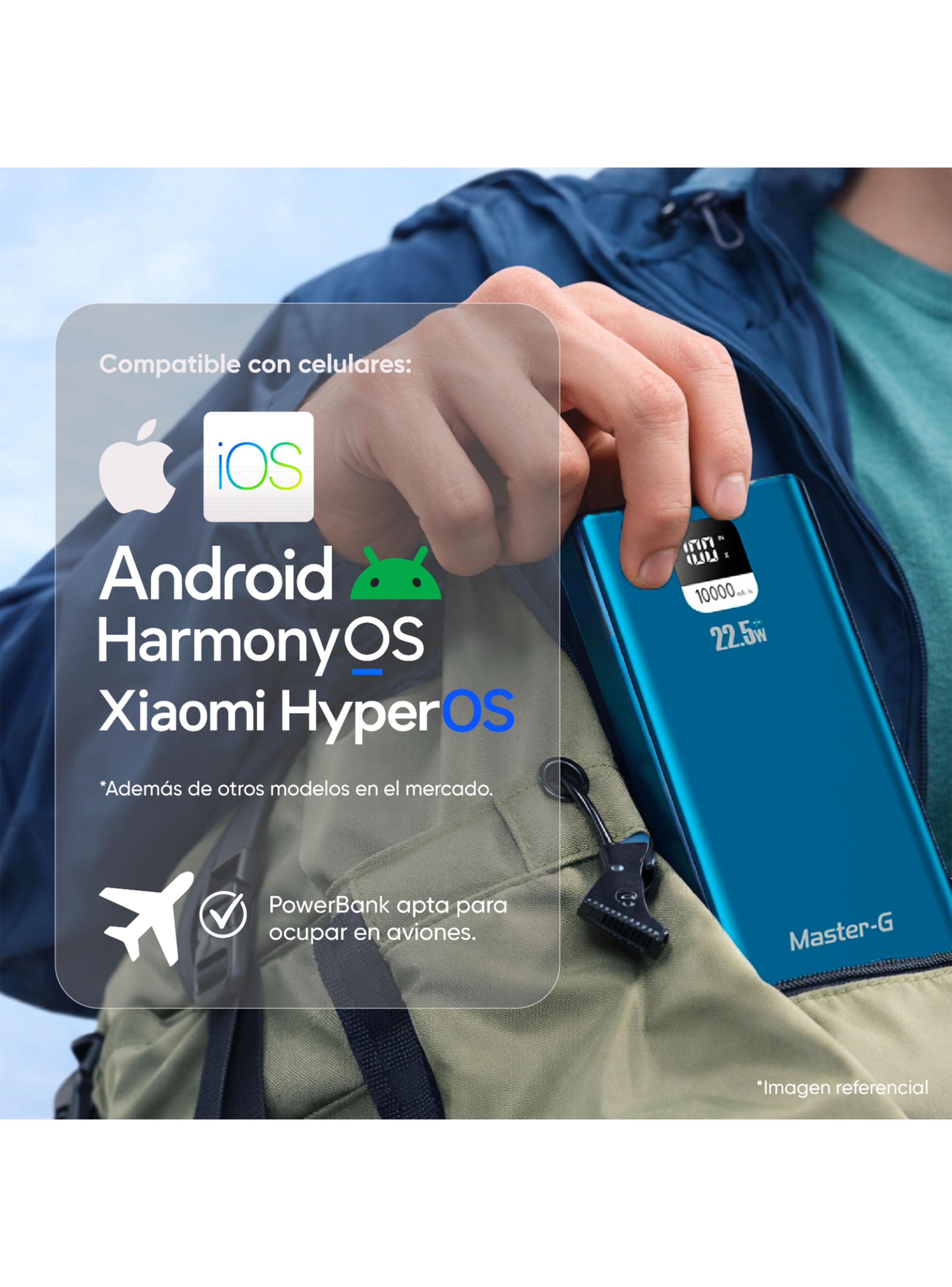 Batería Portátil Powerbank 10000 mAh 22.5W Azul-2