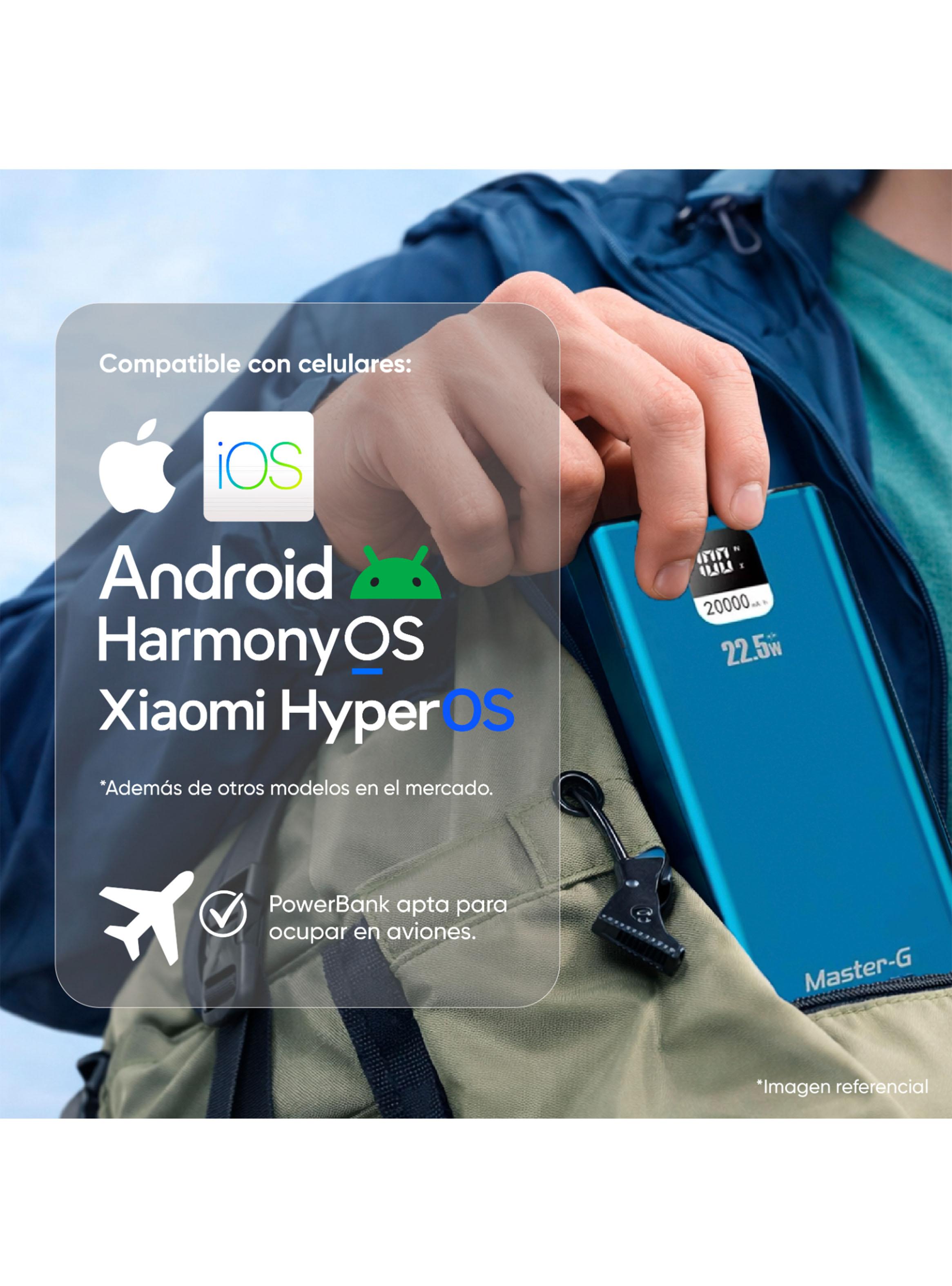 Batería Portátil Powerbank 20000 mAh 22.5W Azul-3