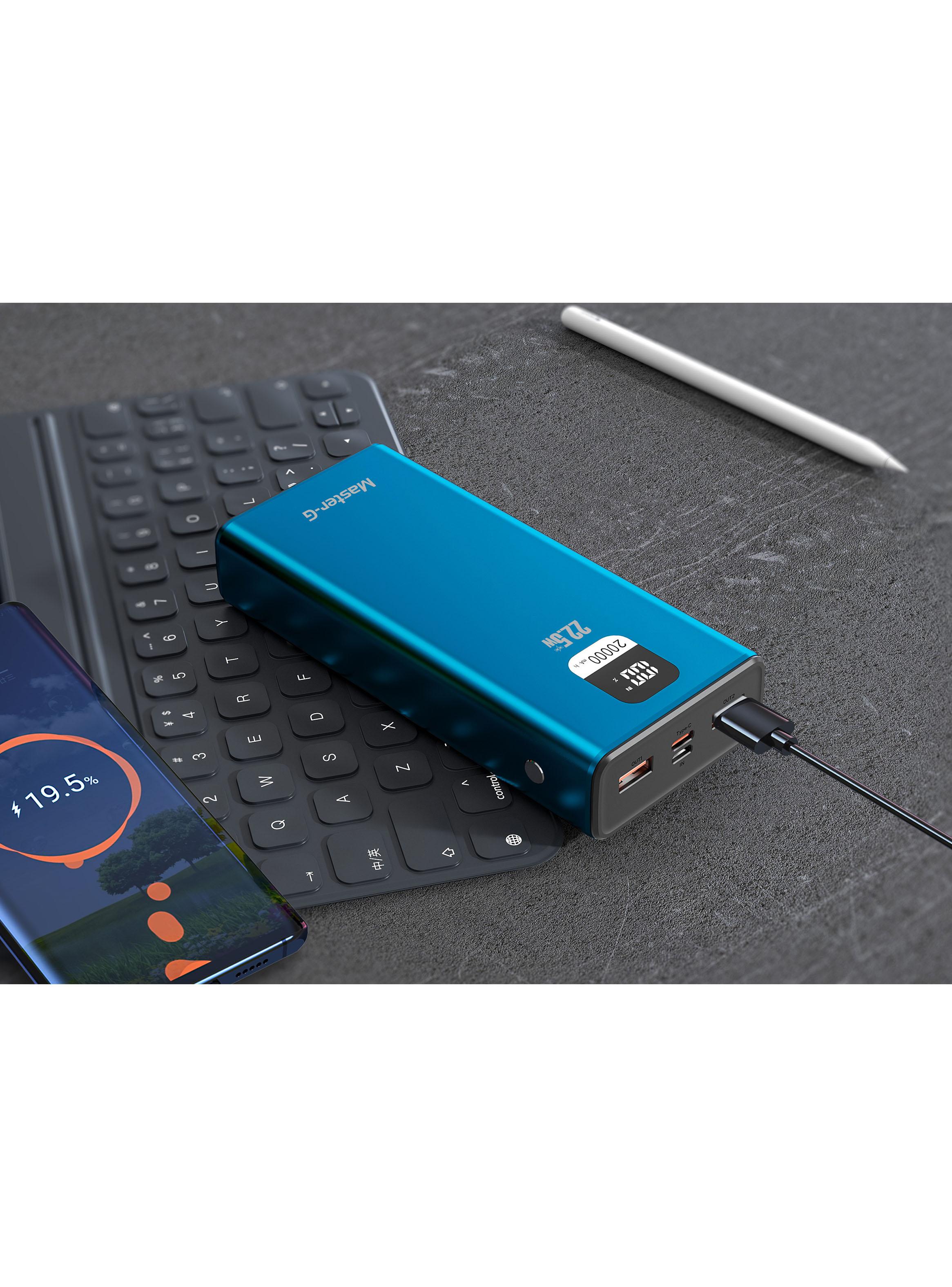 Batería Portátil Powerbank 20000 mAh 22.5W Azul-5