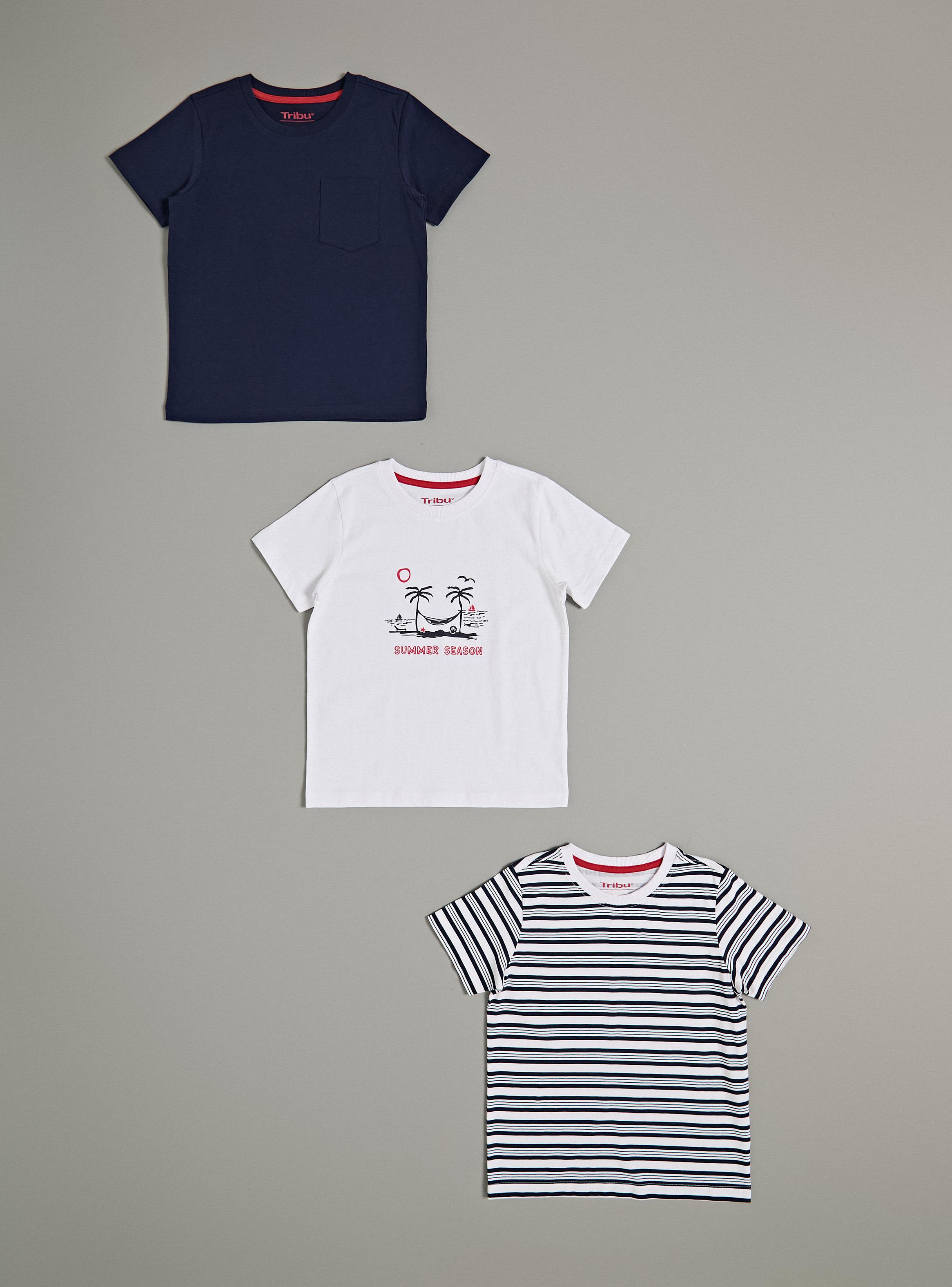 Polera 3 Pack Cuello Redondo Distinto Diseño-0