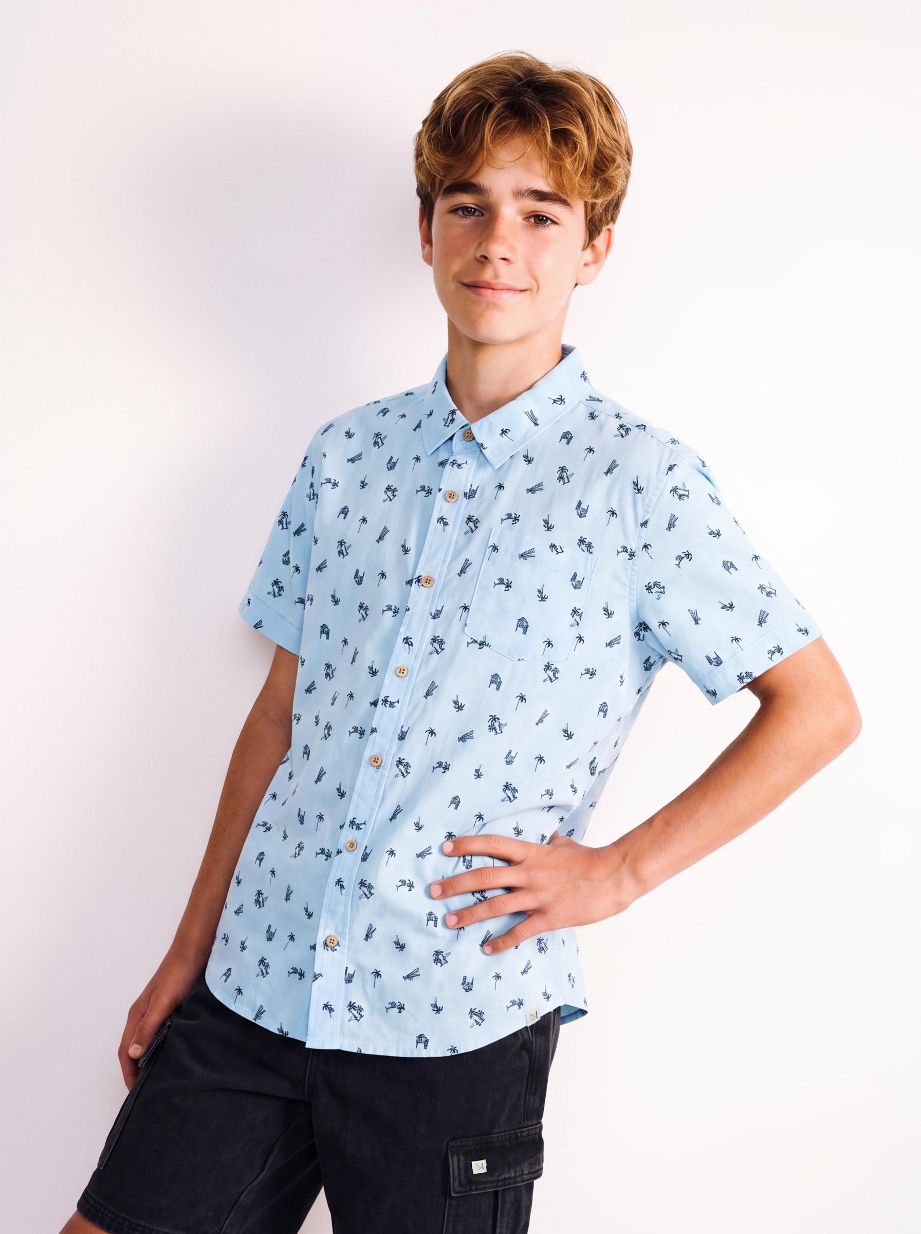 Camisa Cuello Camisero Full Mini Print Niño-0