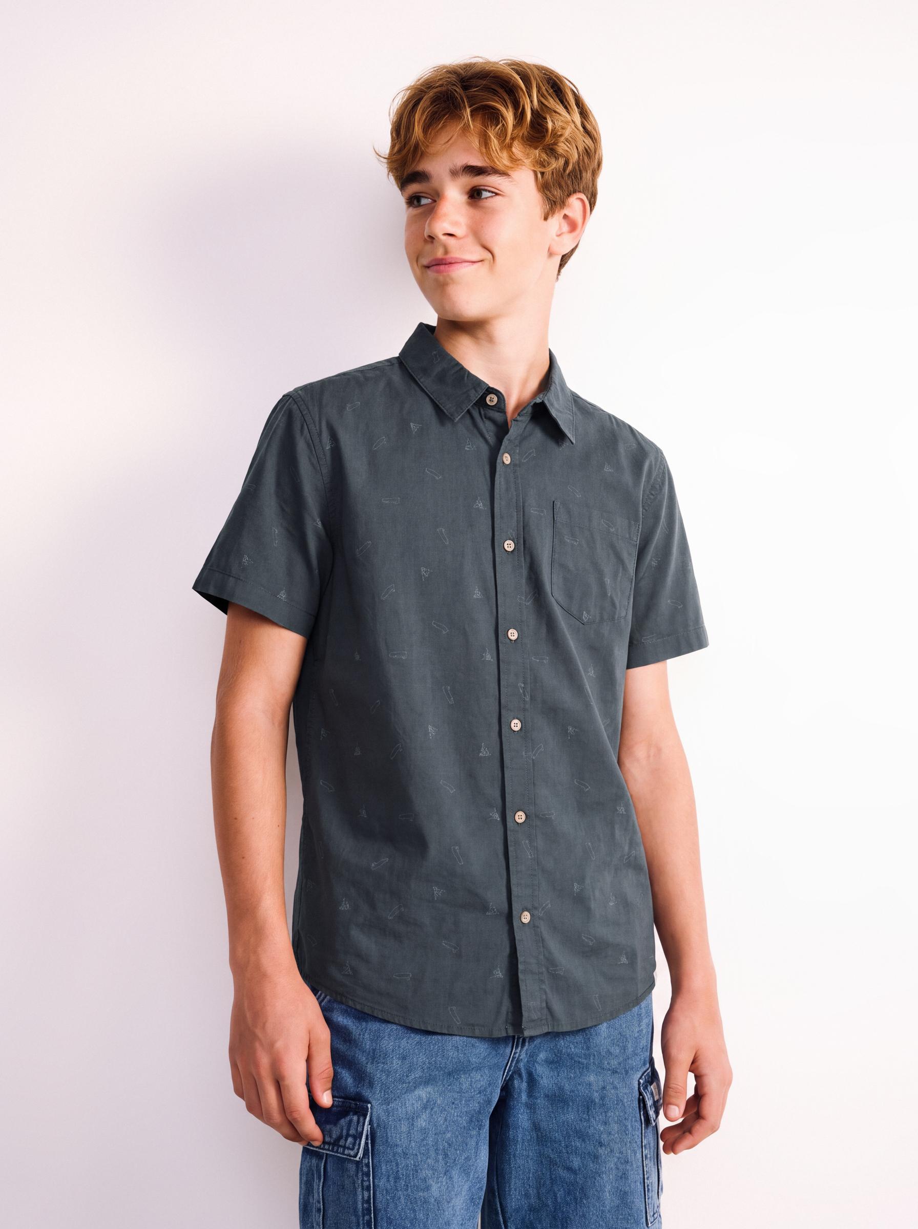 Camisa Cuello Camisero Full Mini Print Niño-0